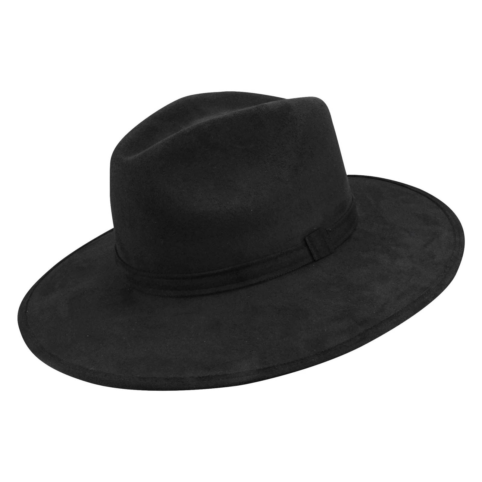 Sombrero Unisex Negro Gamuzina Gamuza Indiana "S" Nueva Imagen