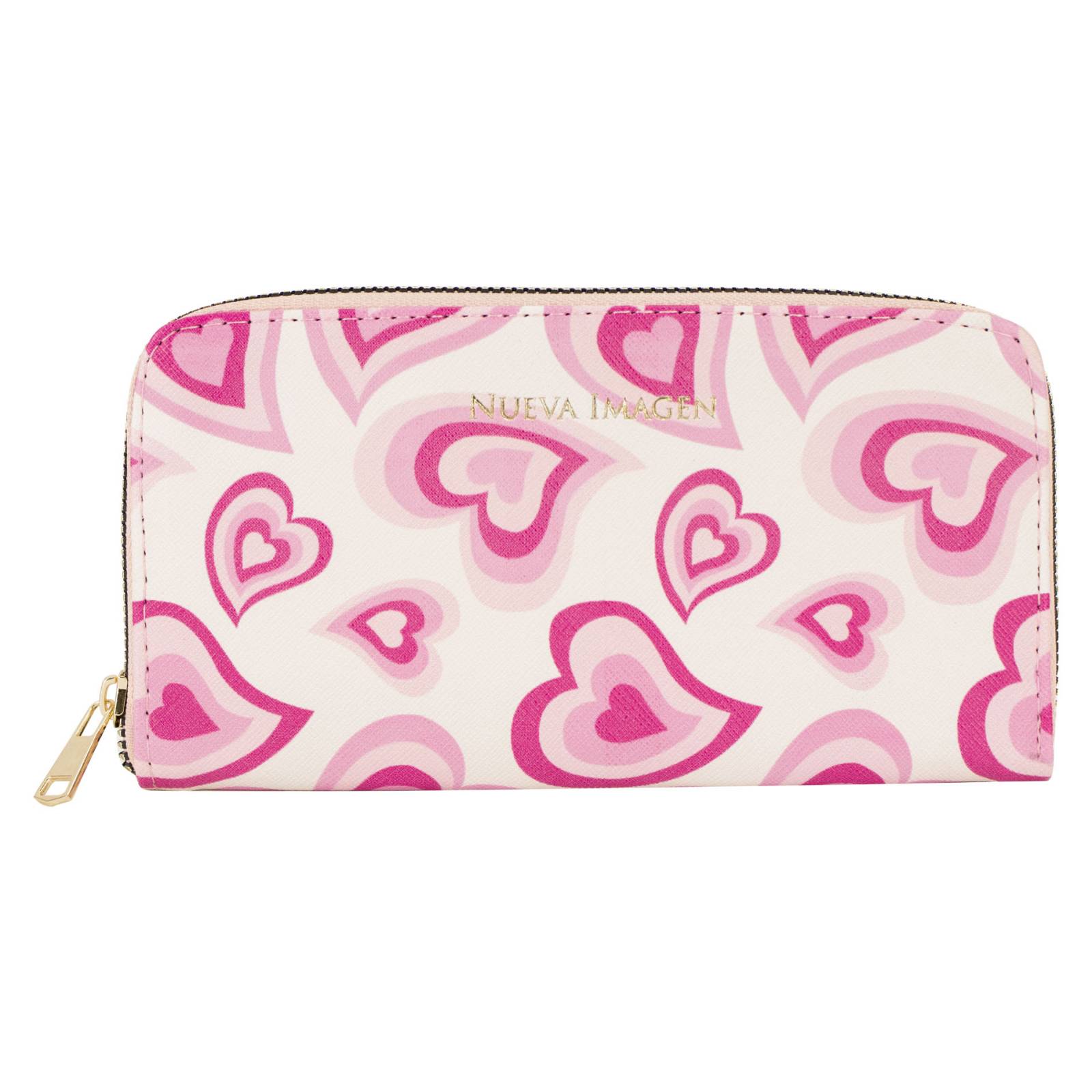 Cartera Para Dama Rosa Corazón Retro Sintetico Est.3 Nueva Imagen