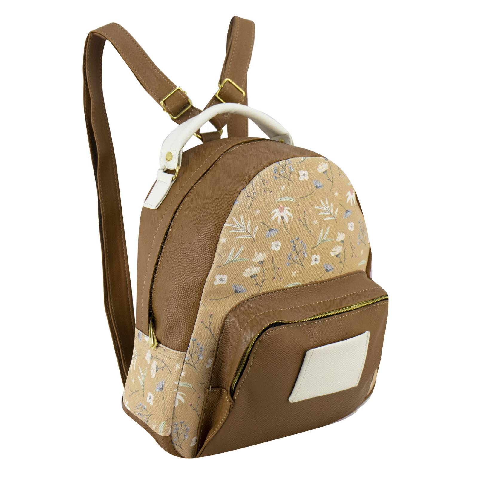 Mochila Para Dama Camel Flores Sam Sintetico Emma Nueva Imagen