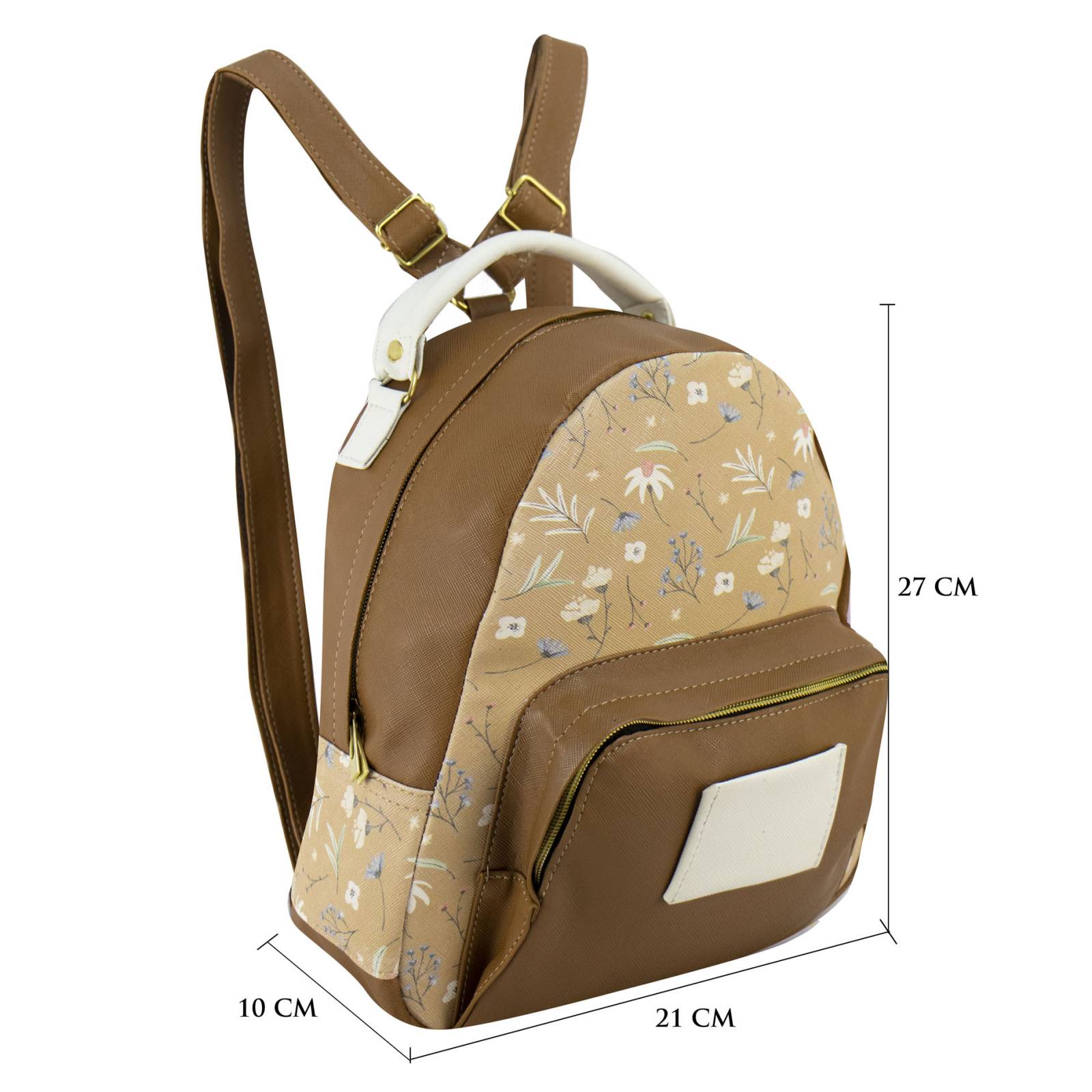 Mochila Para Dama Camel Flores Sam Sintetico Emma Nueva Imagen