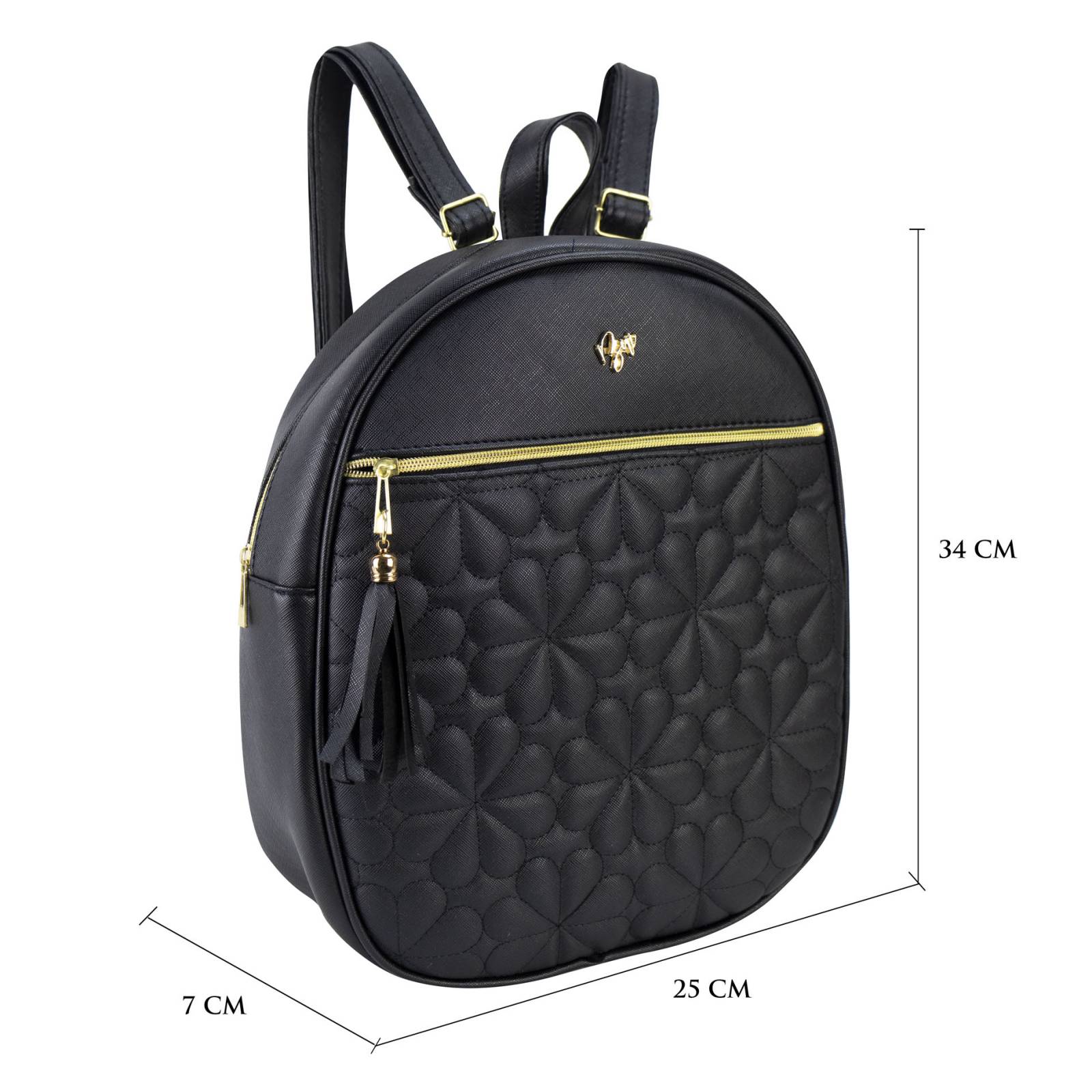 Mochila Para Dama Negro Dapra Flor Sintetico Bety Nueva Imagen