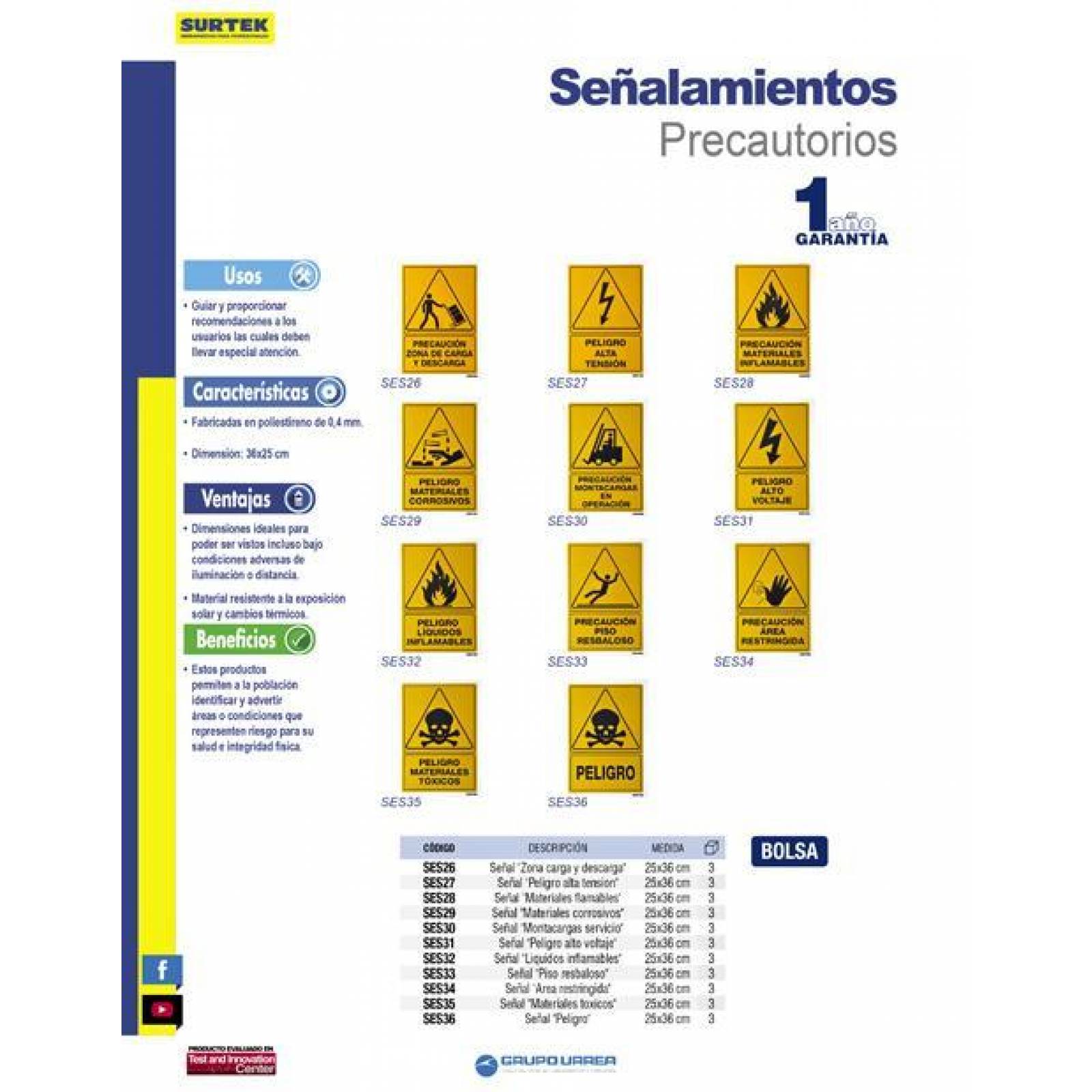 Señal "Líquidos inflamables" Surtek SES32 