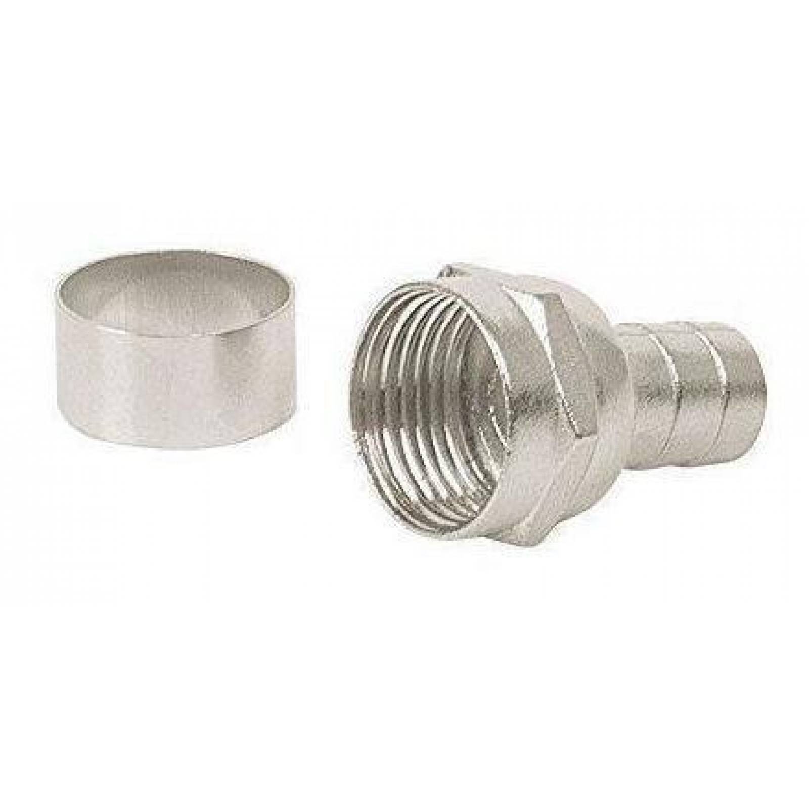 Bolsa con 4 conectores coaxiales RG 6 tipo campana, Volteck 48480 