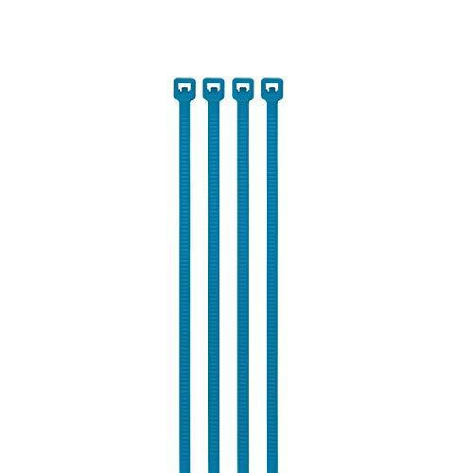 Bolsa con 50 cinchos plásticos 40 lb, 150 x 3.5 mm, azules 41015 