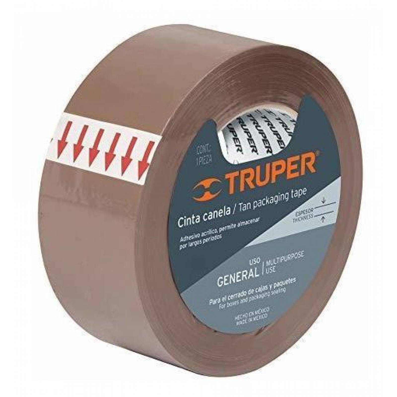 Cinta de empaque 48 mm x 50 m canela, Truper 12554 