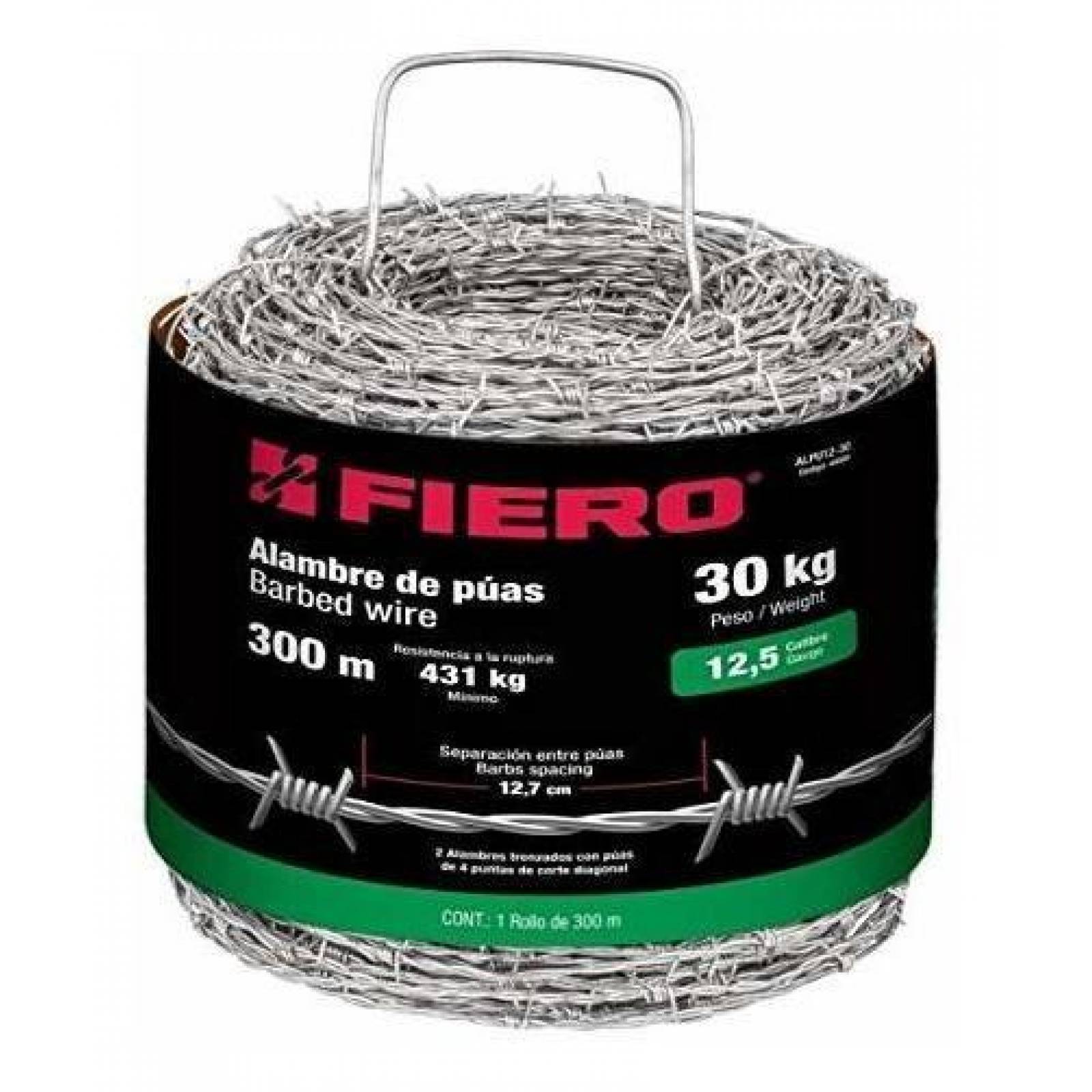 Alambre de púas, calibre 12.5, rollo de 30 Kg. 44885 