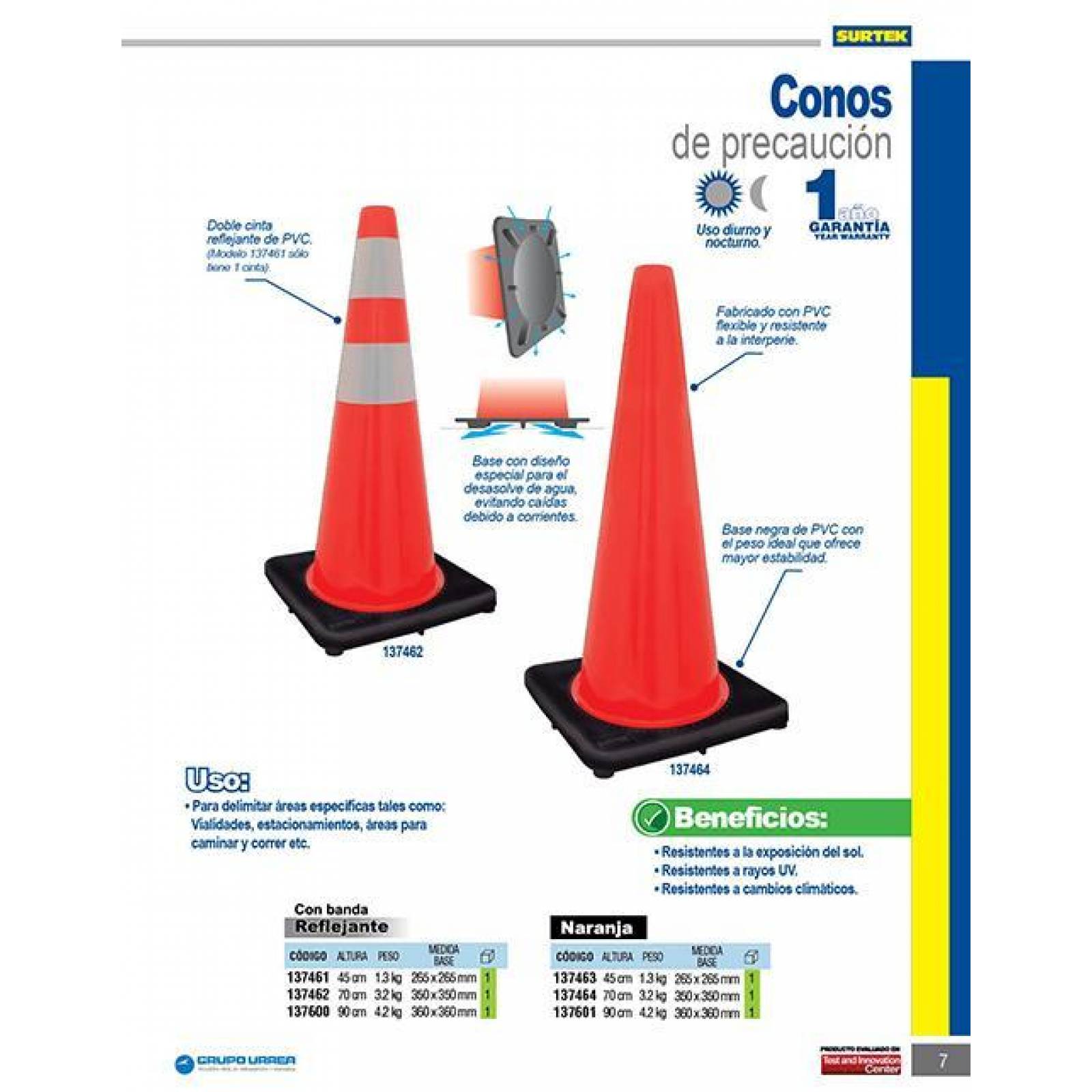 Cono precaución reflejant 45cm Surtek 137461 