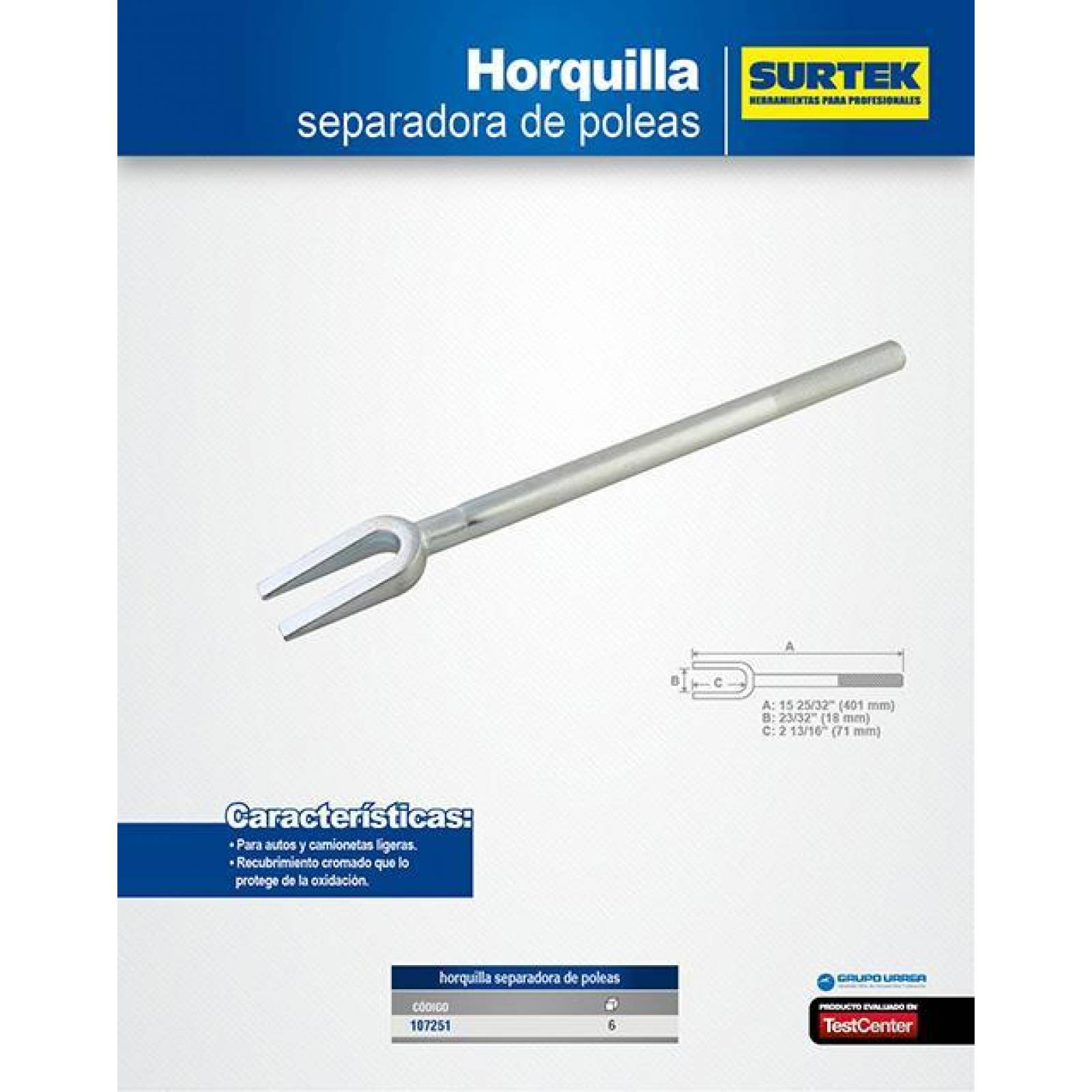 Horquilla separadora de poleas Surtek 107251 