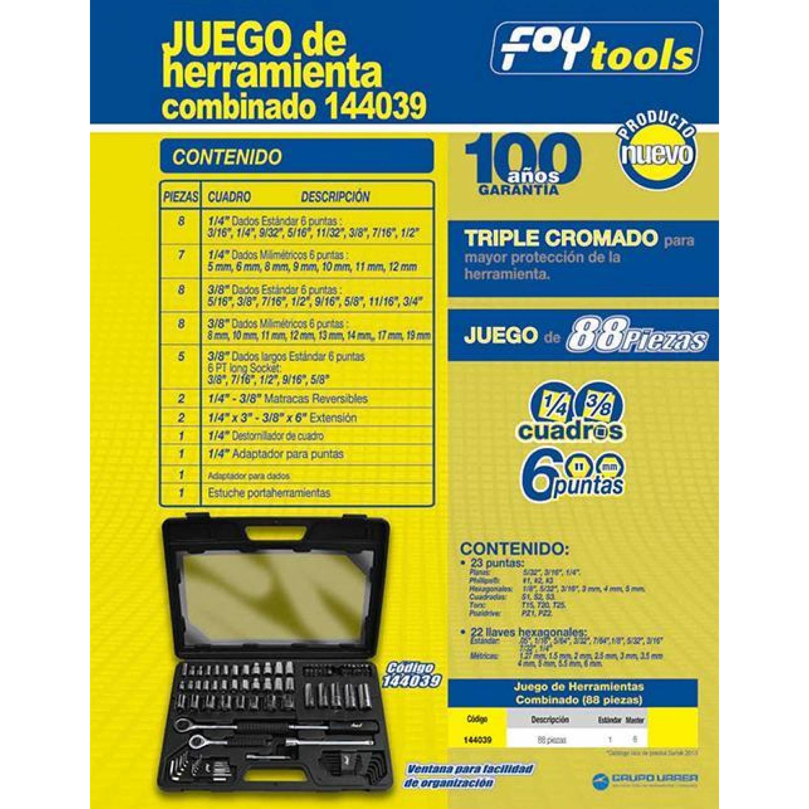 Juego combinado de 88 piezas Foy 144039