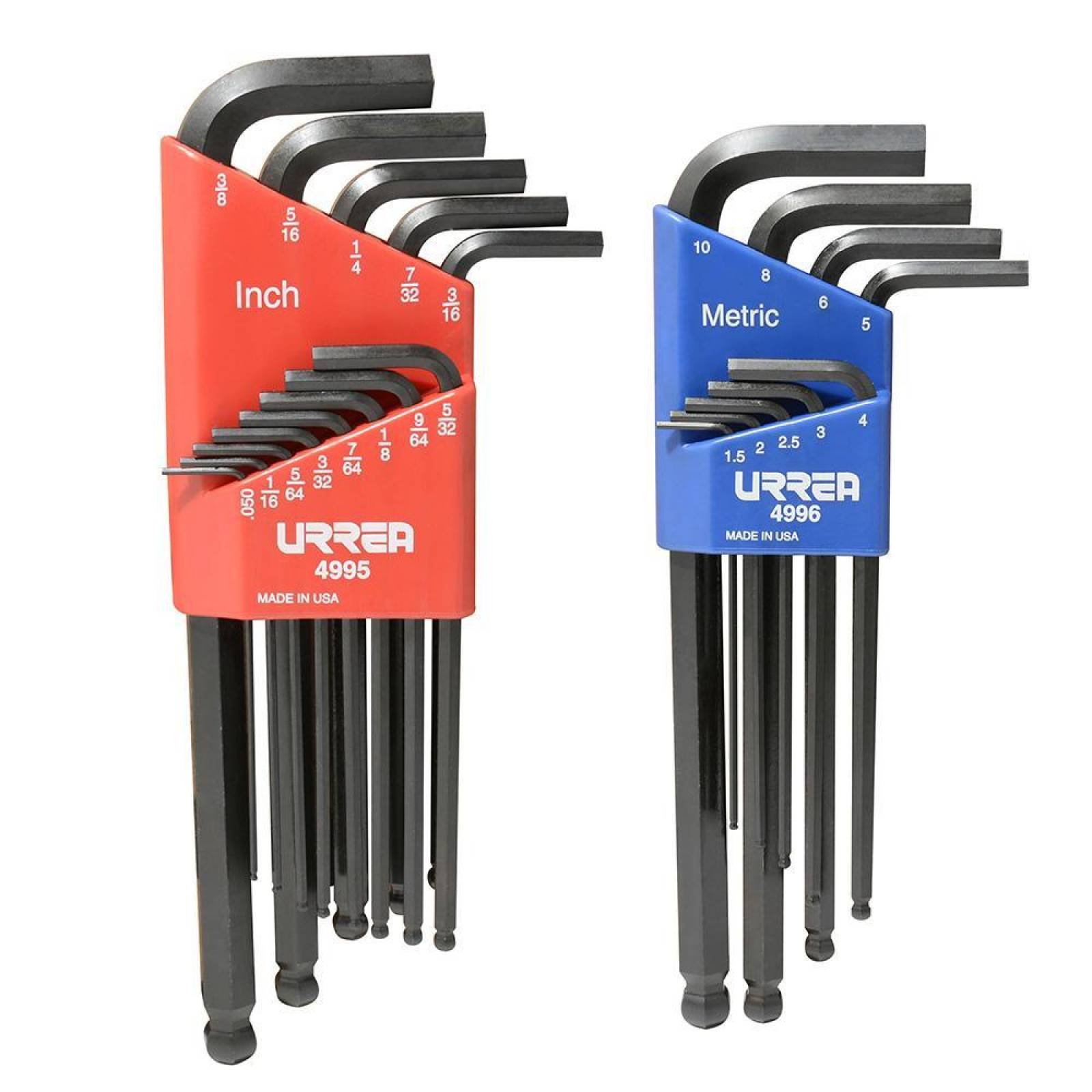 Juego 22 llaves hexagonales L combinado punta bola Urrea 49822