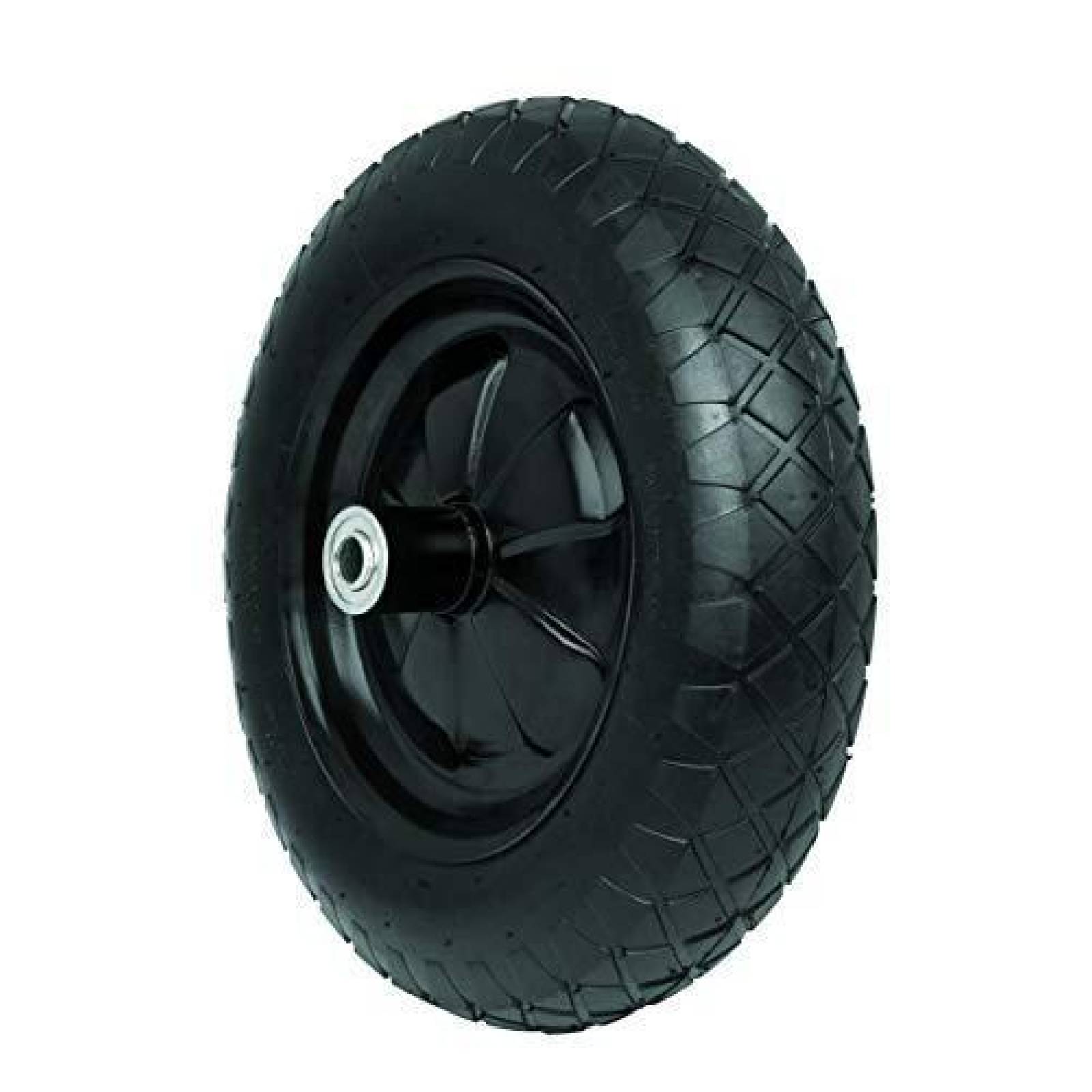 Llanta reforzada,14'con rin,eje, baleros p/carretilla,Pretul 25006 