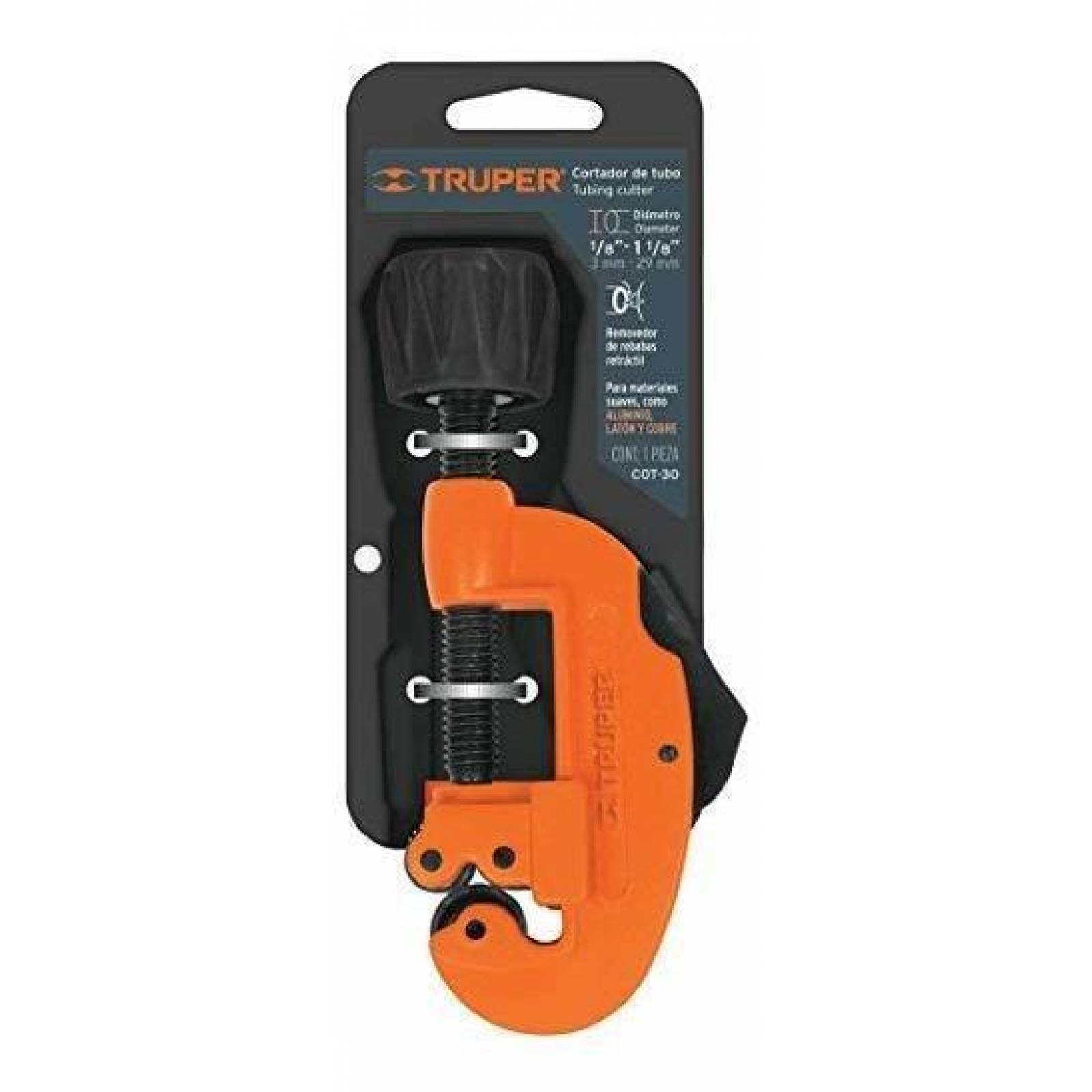 Cortador tubo de cobre 1/8' a 1-1/8' cuchilla 18 mm, Truper 12853 