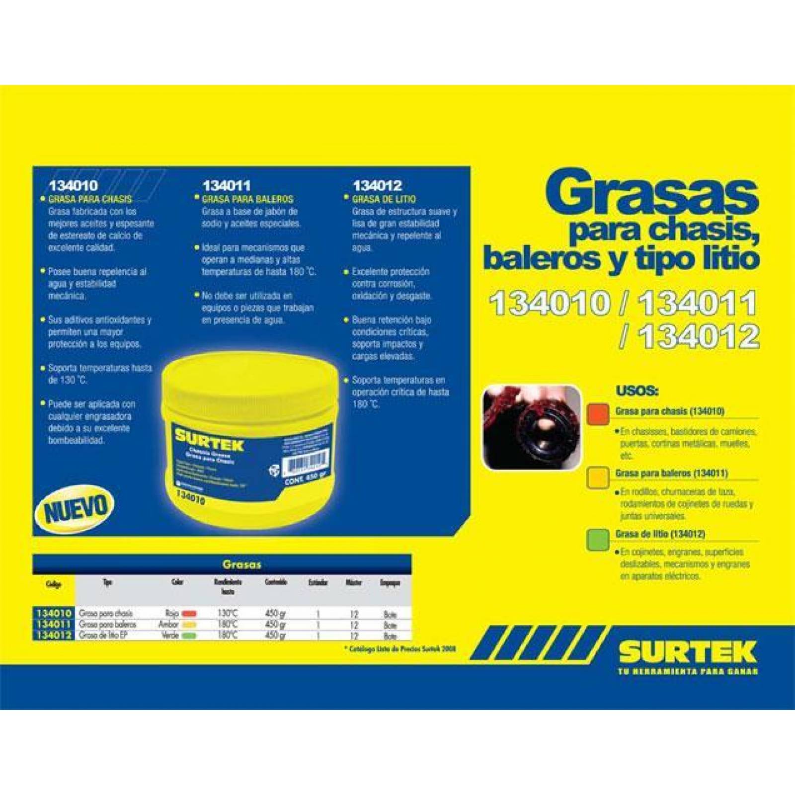 Grasa para baleros 450 g Surtek 134011 