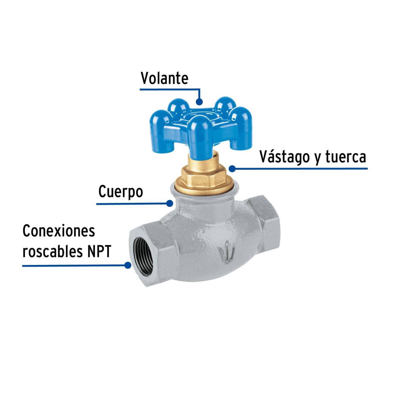 Válvula globo de hierro para gas LP,3/4', Foset 47658 