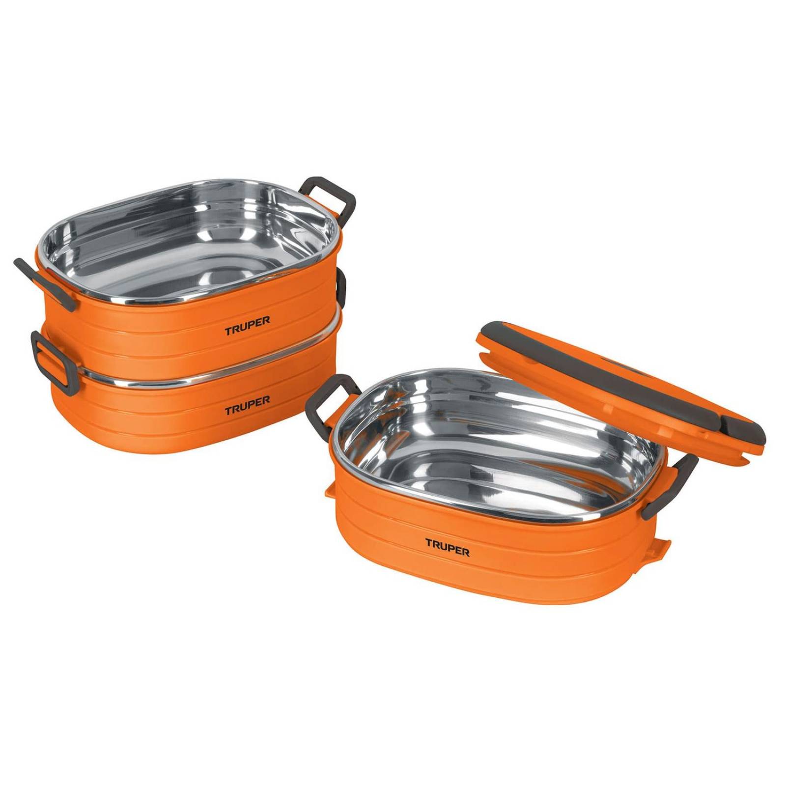 Lonchera térmica con 3 contenedores de acero inoxidable Truper 66076 