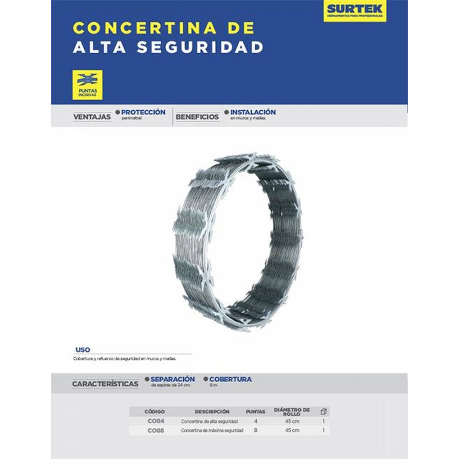 Concertina navaja 4 puntas 4.8 kg Surtek CO84 