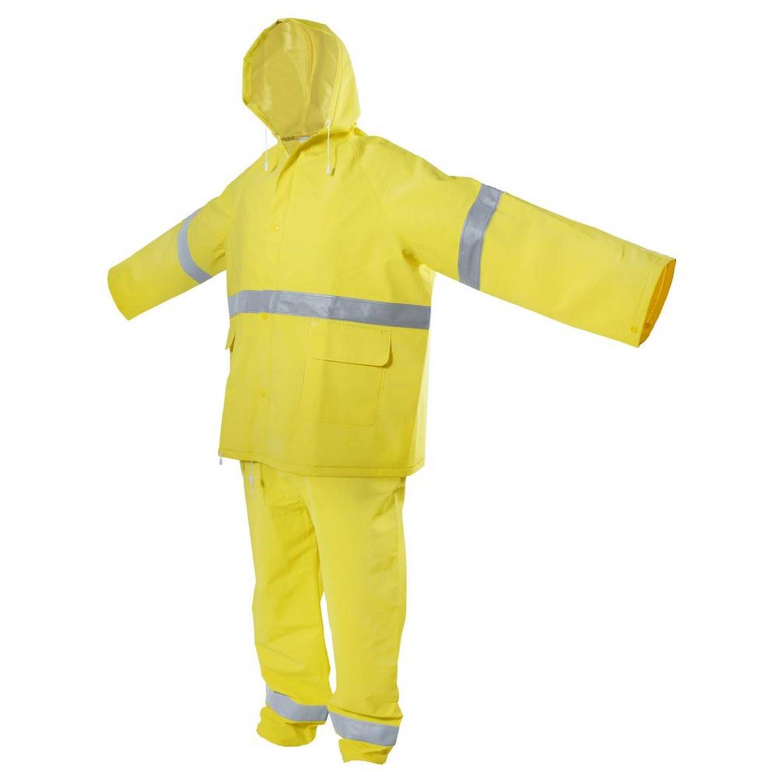 Surtek Juego de traje impermeable con reflejante de dos piezas (gabardina y pantalón) color amarillo 