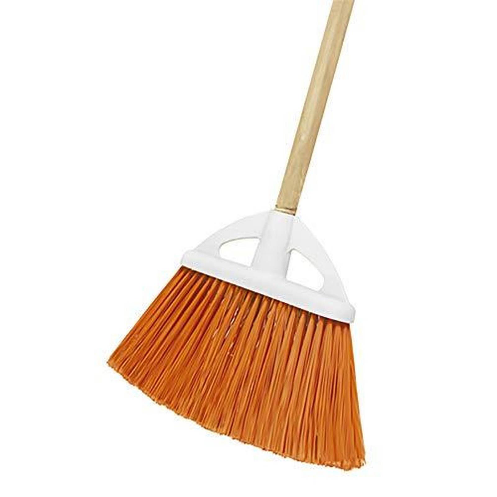 Escoba chica cerdas de PVC, tipo abanico, bastón de madera 57051 