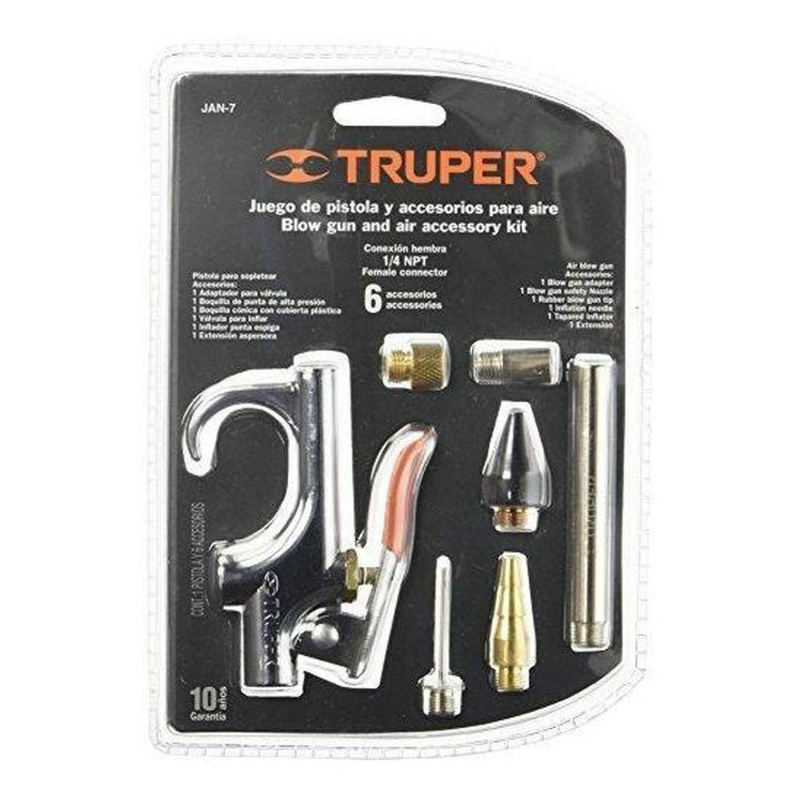 Juego de pistola sopleteadora con 2 boquillas y 4 accesorios 19078 