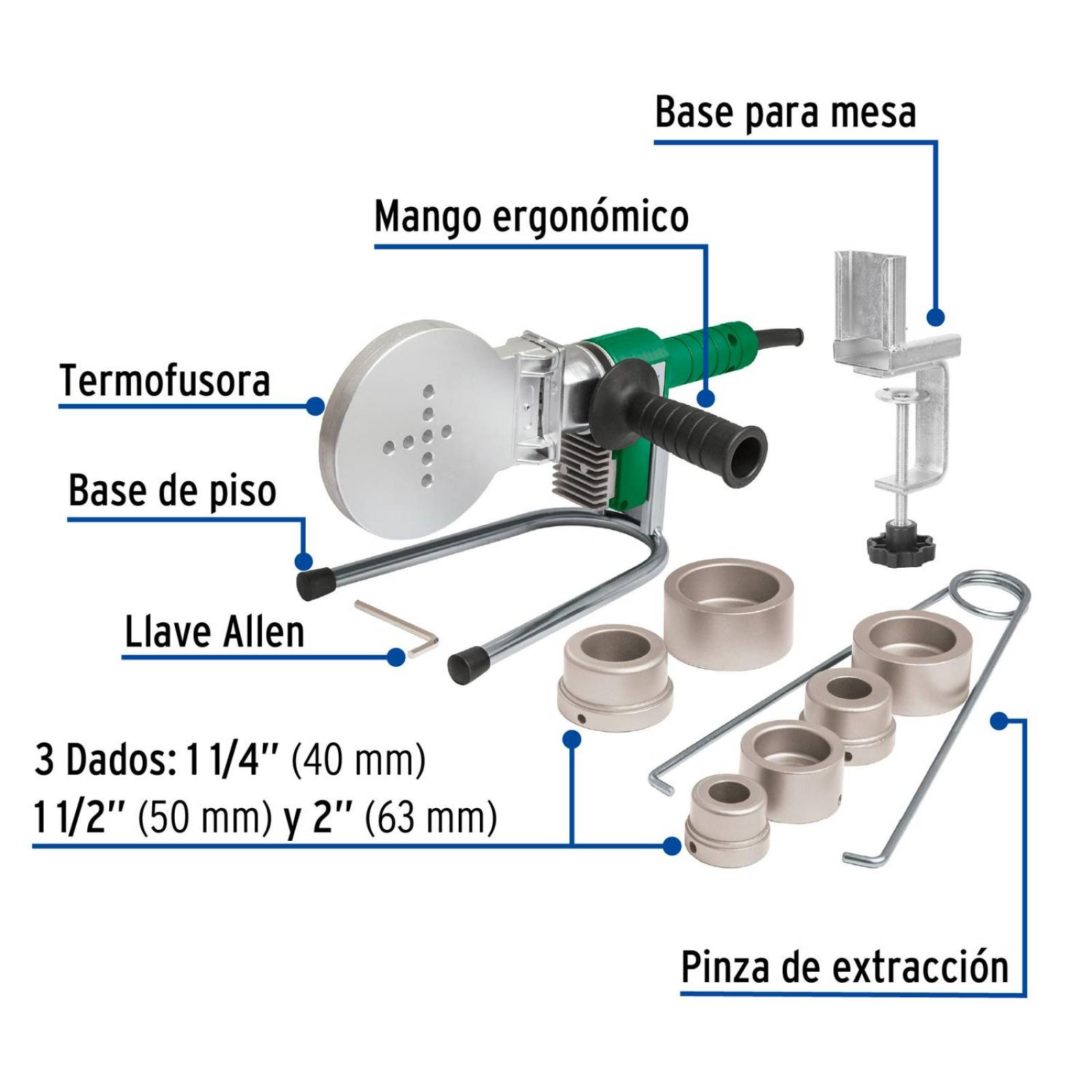 Termofusora de 1000 W para PPR, Foset 43011 