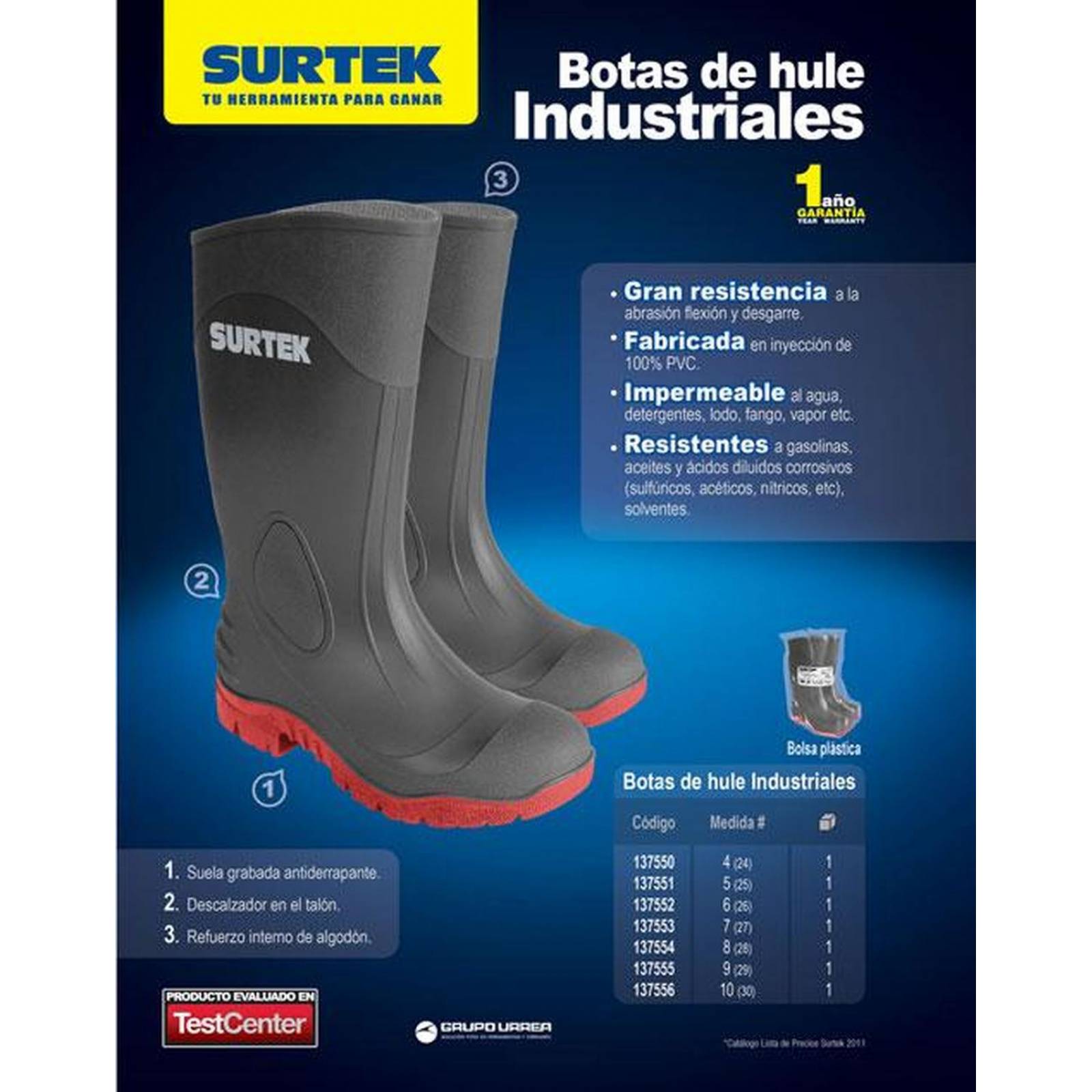 Botas industrial # 7 Surtek 137553 