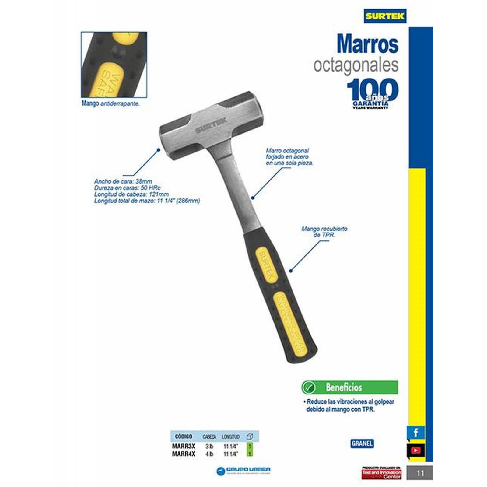 Marro octag 4lb forjado Surtek MARR4X 