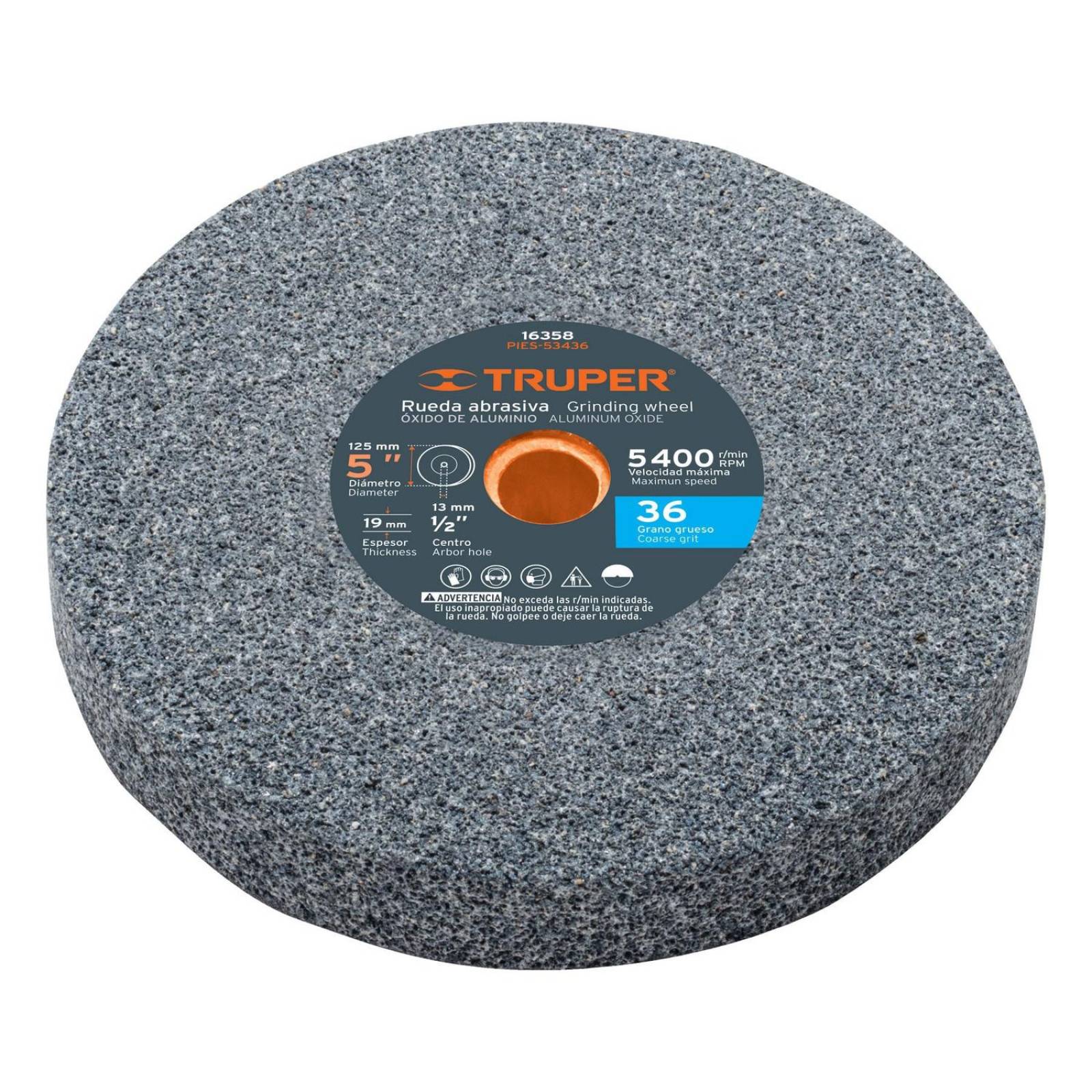 Piedra para esmeril 5 X 3/4' óxido de aluminio, grano 36 16358 