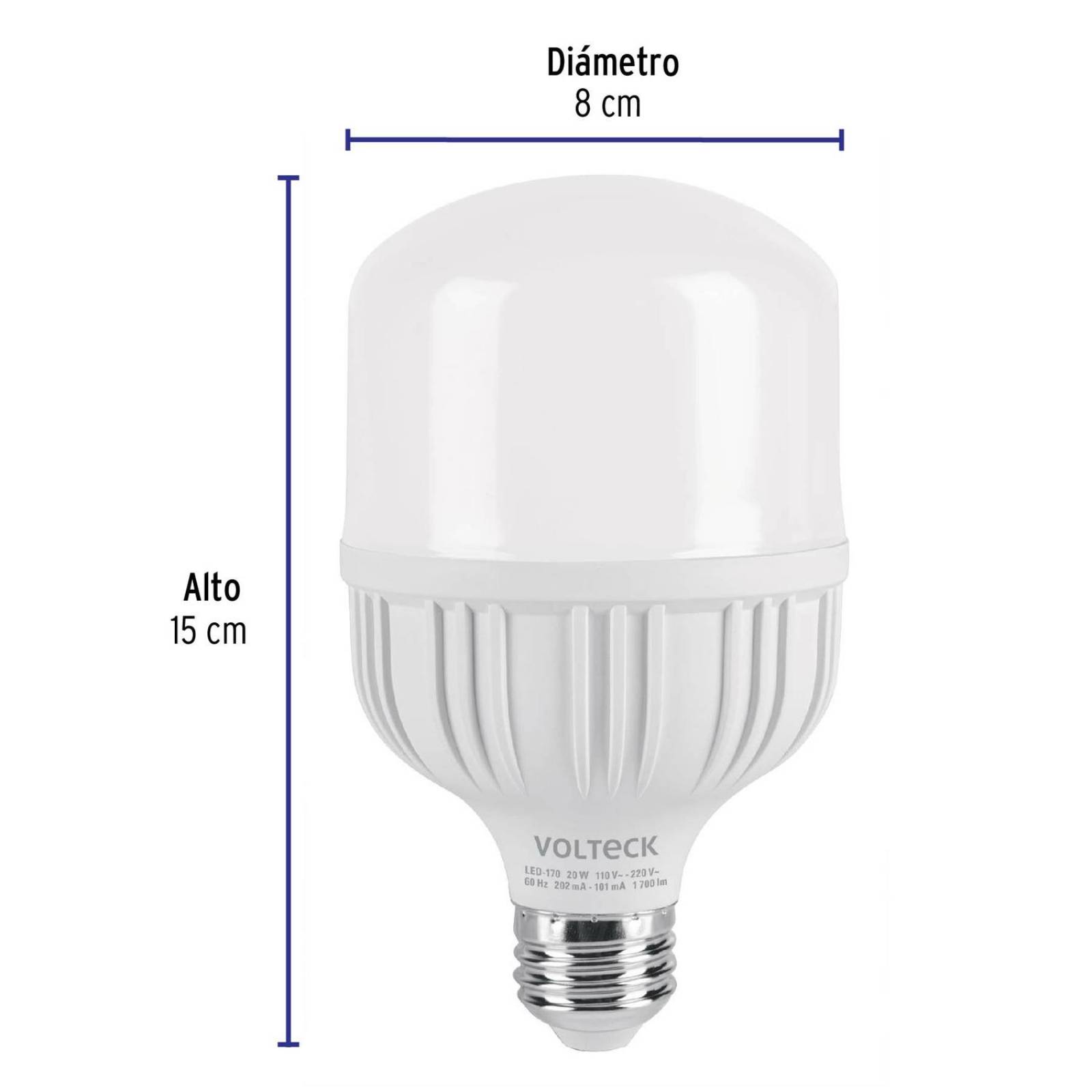 Lámpara LED alta potencia 20 W (equiv. 170 W), luz de día, Volteck 46225 