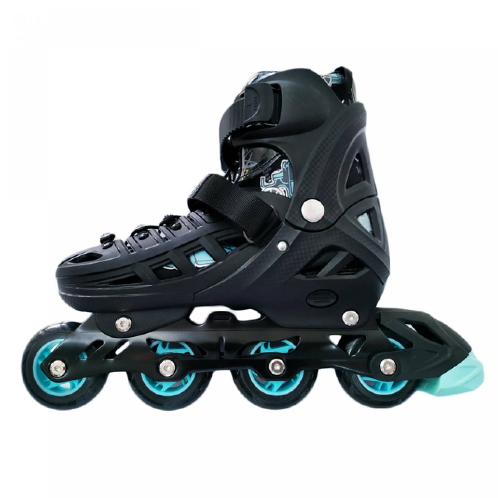 Patines En Linea Fitness Uso Urbano Ajustables Negro y Azul