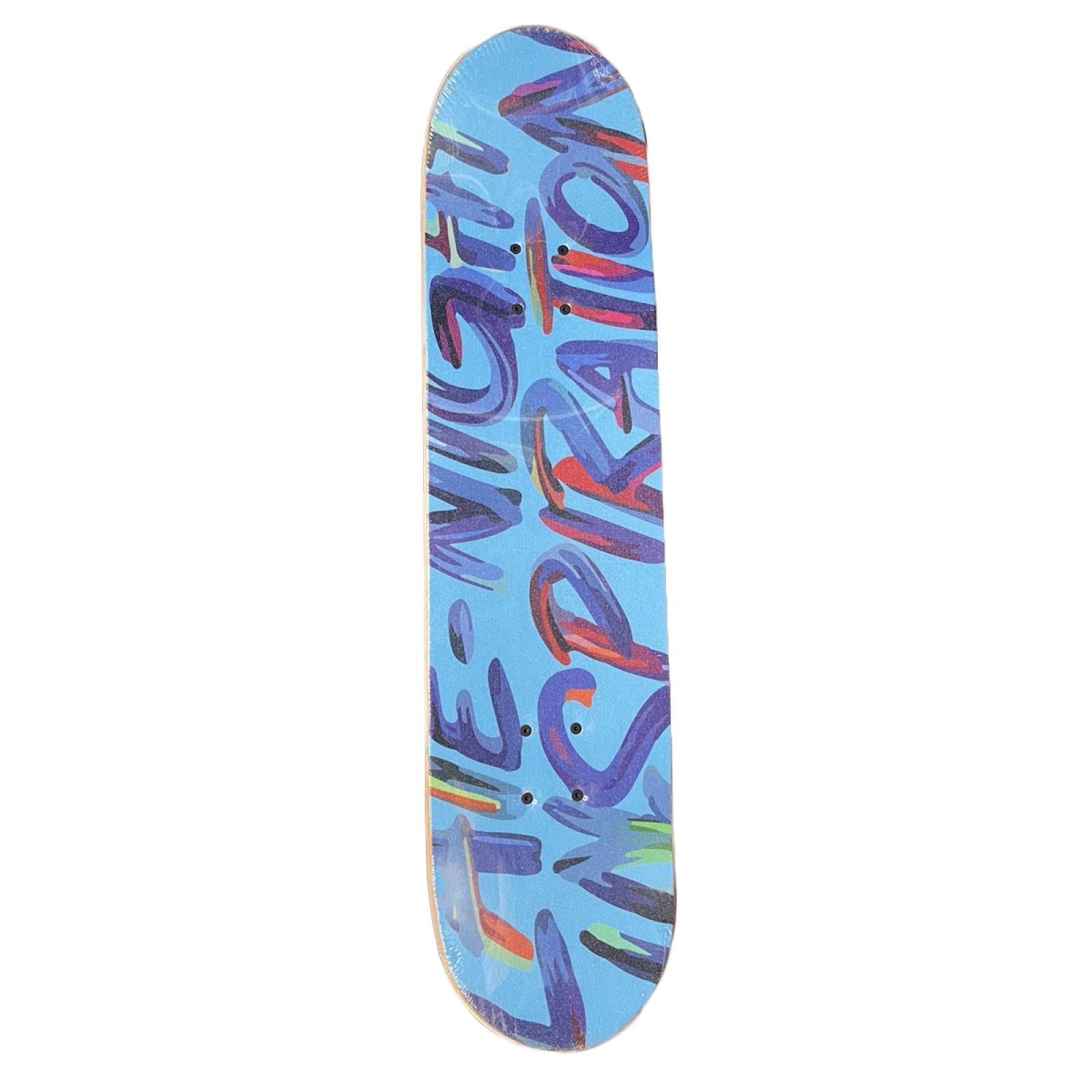 Skateboard Patineta Lija Antiderrapante con dibujo Azul