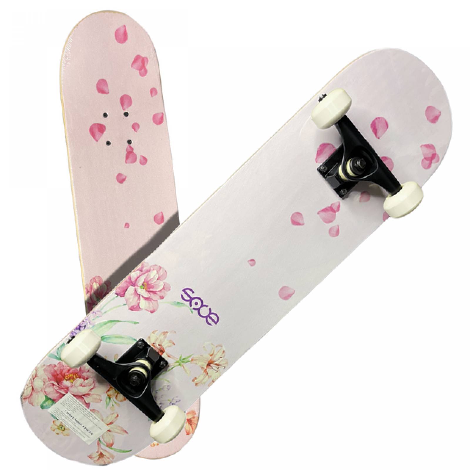 Skateboard Patineta Lija Antiderrapante con dibujo Rosa