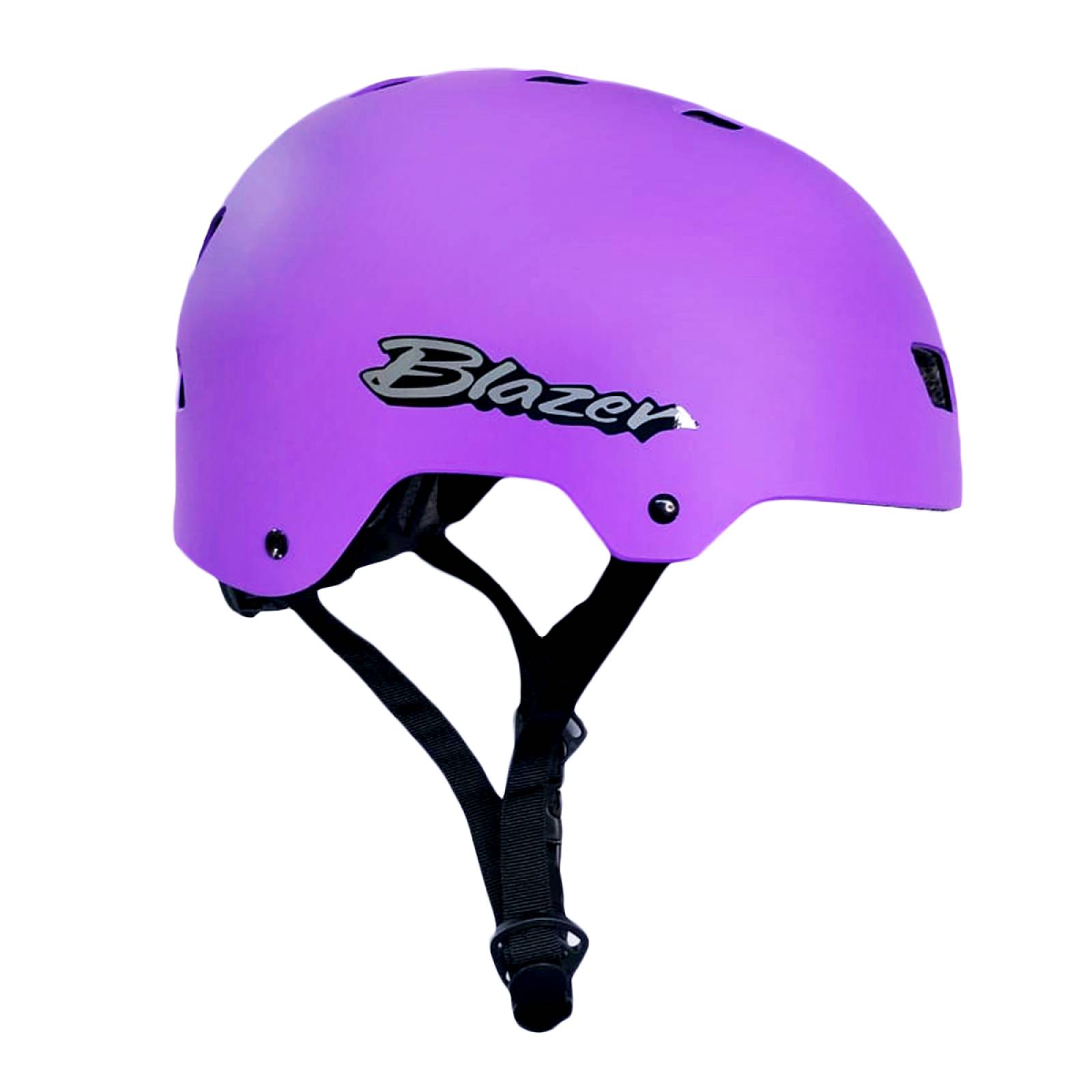 Kit de Protecciones Casco Morado y Coderas Rodilleras Muñequeras Negro