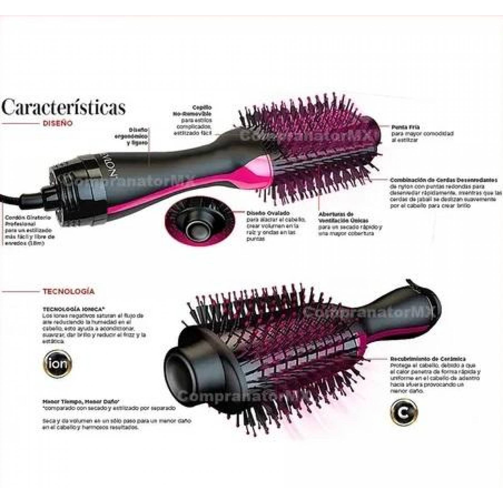 Cepillo Secador Revlon Salon One Step Pro Oval Voluminizador 