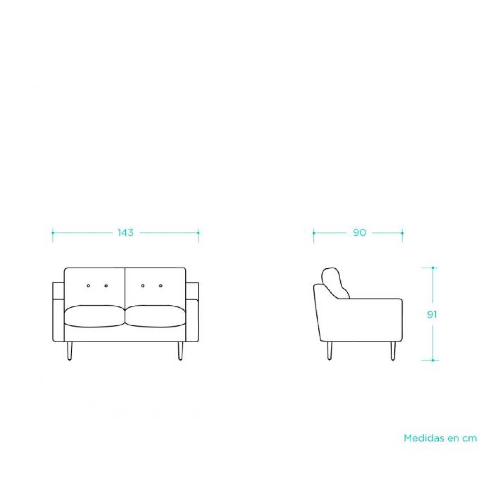 Sofá 2 cuerpos Coetza - Azul