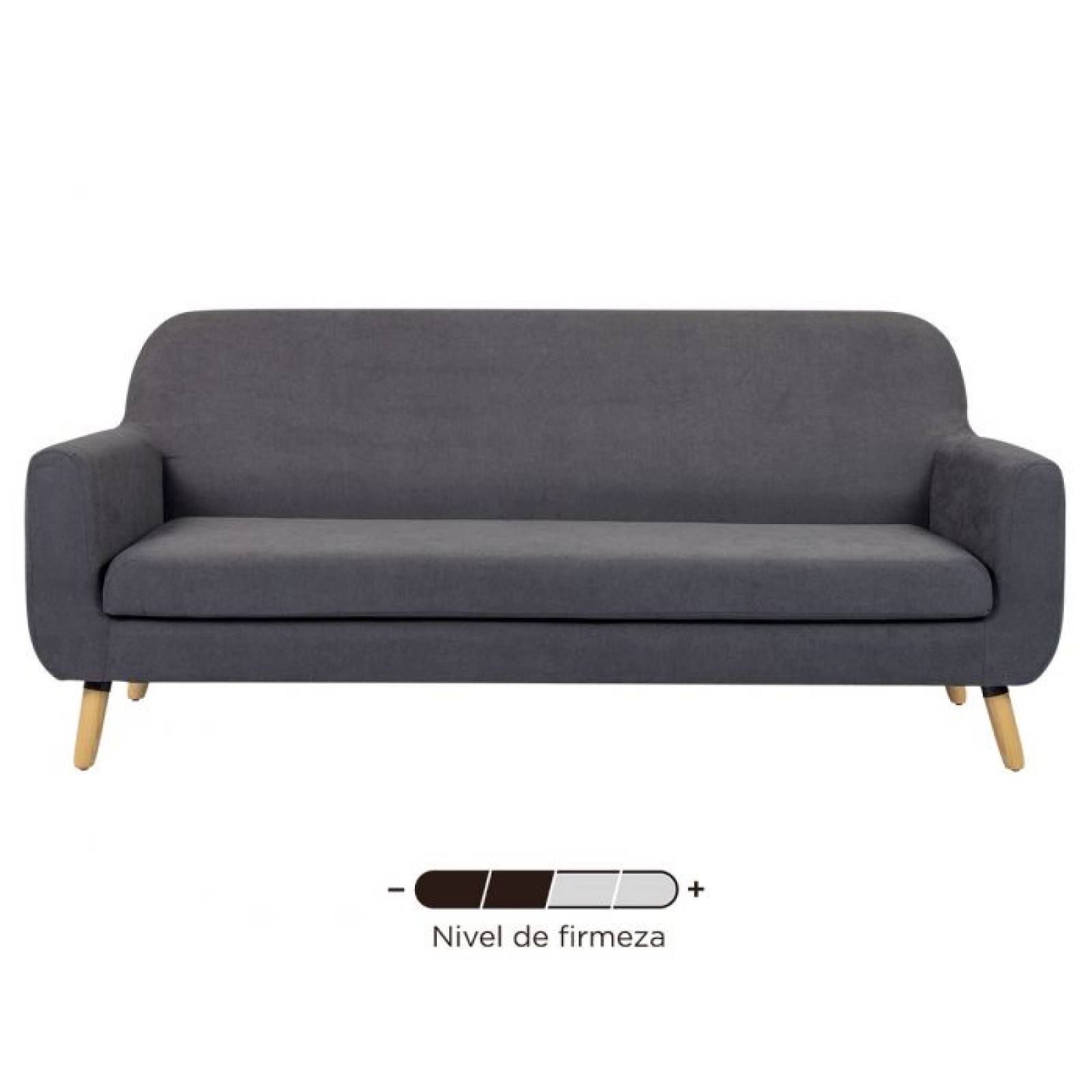 Sofá Jitotol 3 cuerpos pata encino - Azul