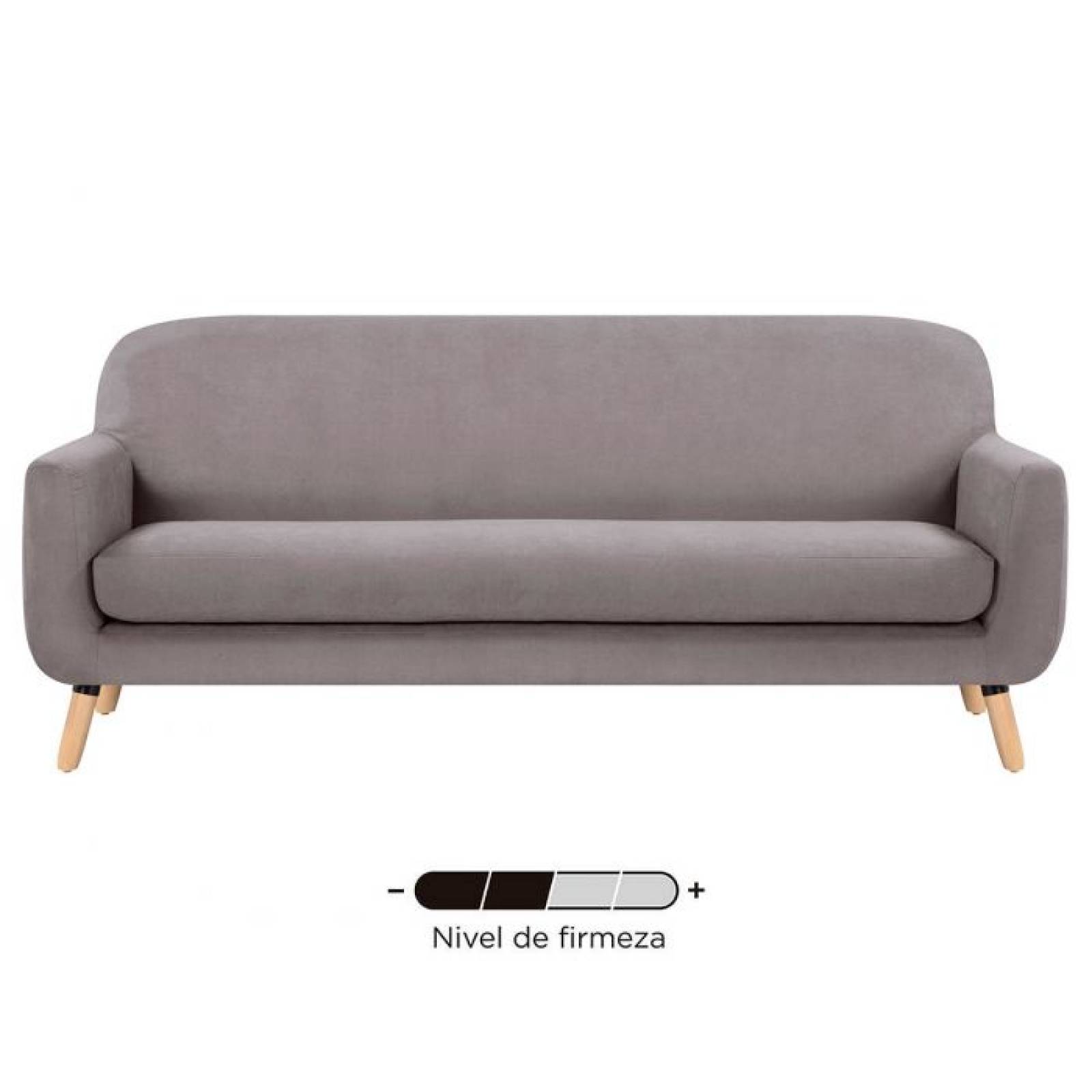 Sofá Jitotol 3 cuerpos pata encino - Azul