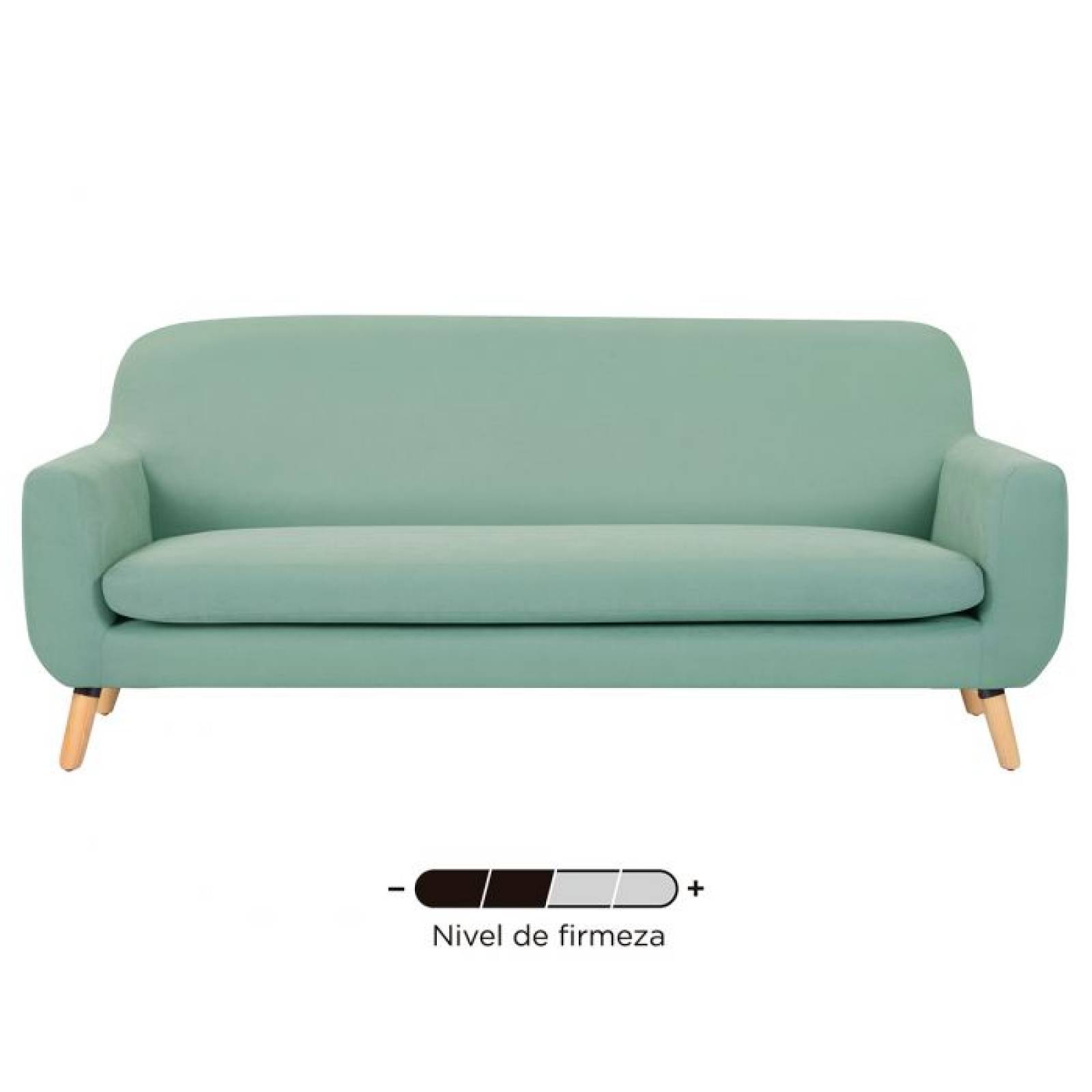 Sofá Jitotol 3 cuerpos pata encino - Azul