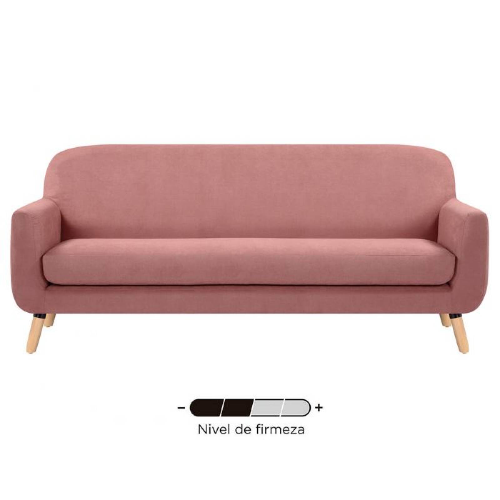 Sofá Jitotol 3 cuerpos pata encino - Azul