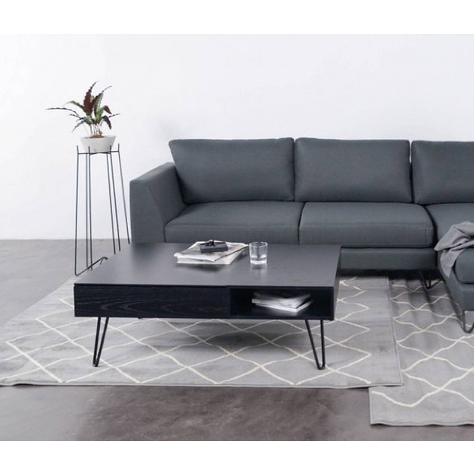 Mesa De Centro Gaia Yoco Madera Minimalista Moderna Negro