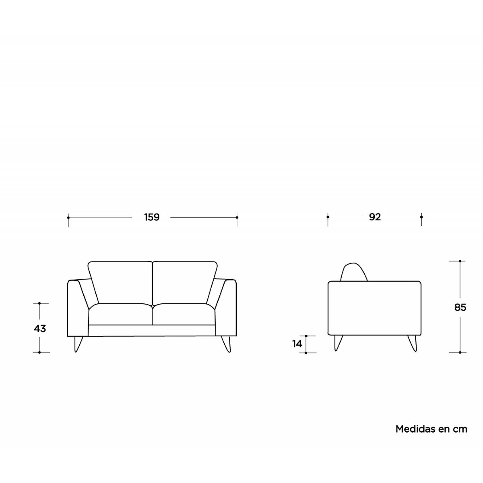 Sofá 2 cuerpos Yoco   Verde olivo