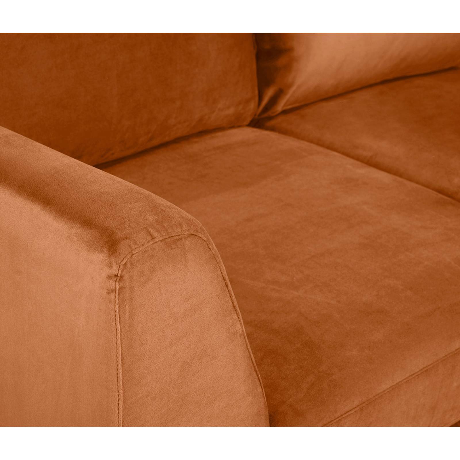 Sofá 3 cuerpos Yoco terciopelo Naranja