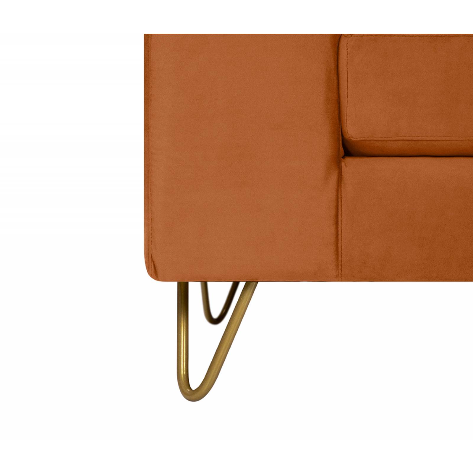 Sofá 3 cuerpos Yoco terciopelo Naranja