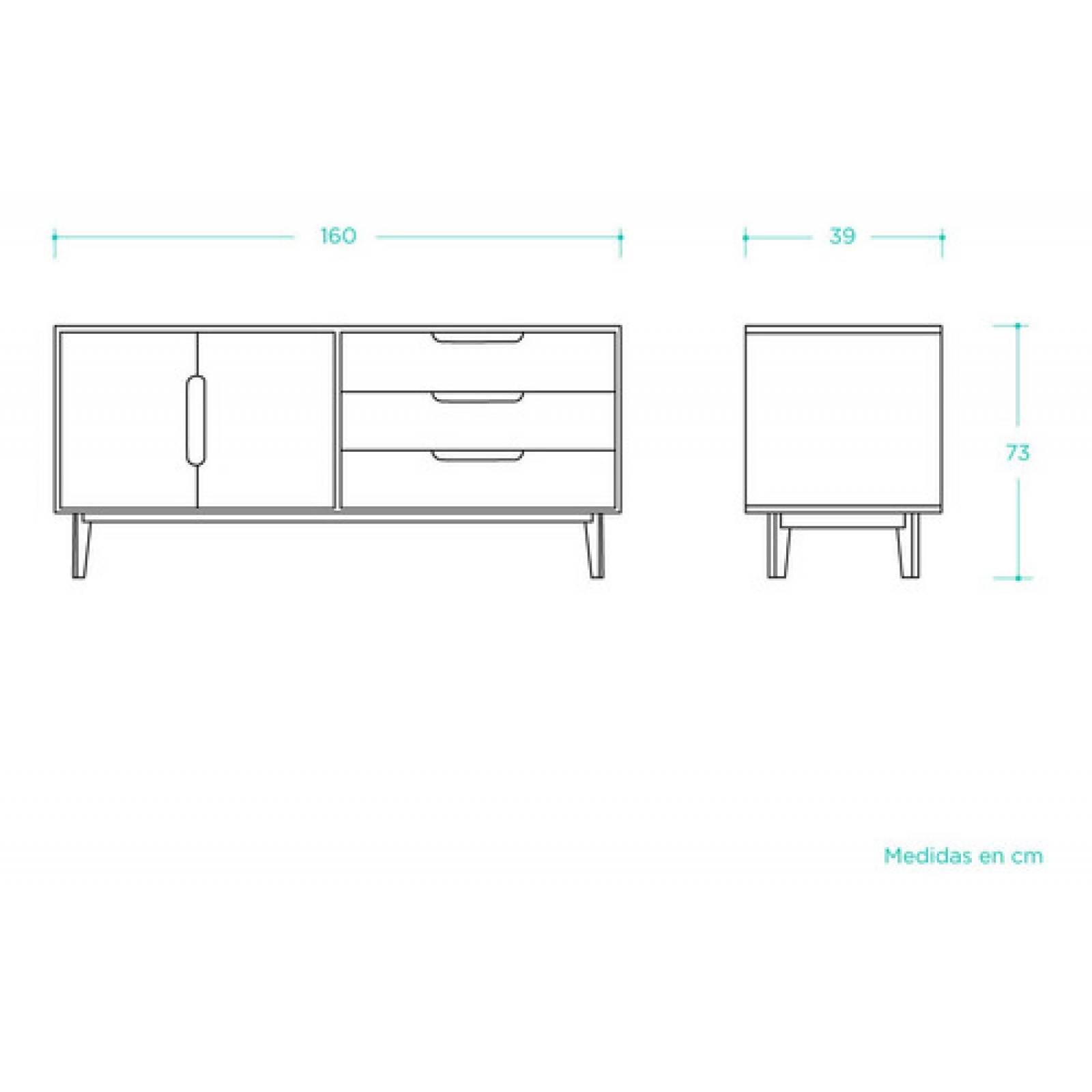 Credenza Comedor Gaia Talitha Madera Nogal Vintage Clasica