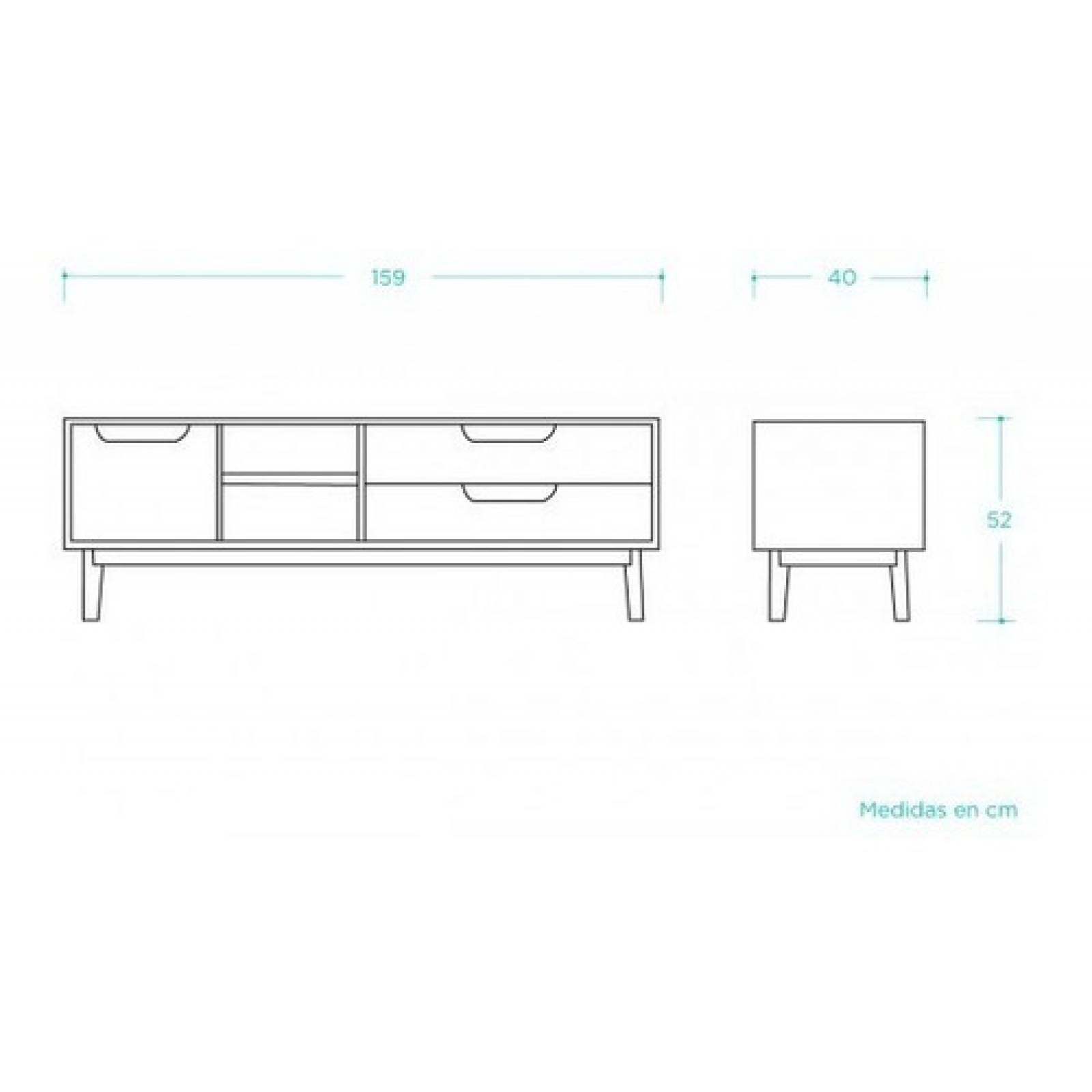 Mueble Tv Gaia Talitha Nogal Centro Entretenimiento 160cm