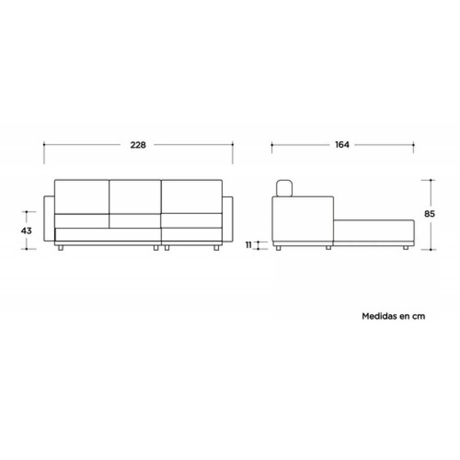 Sala Esquinera Gaia Machaca Derecha Escuadra Lounge Gris Osc