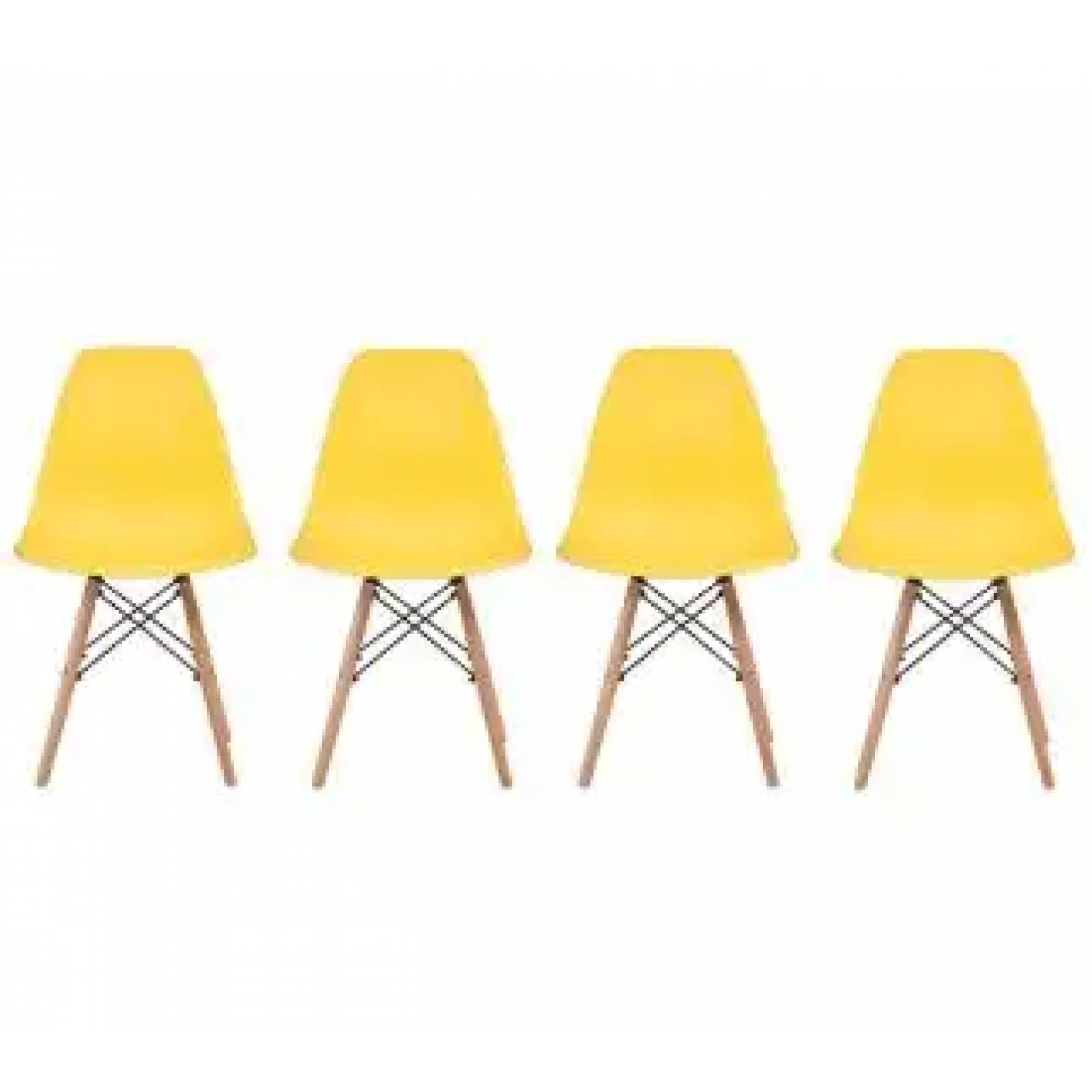 Set de 4 sillas Eames Amarillo