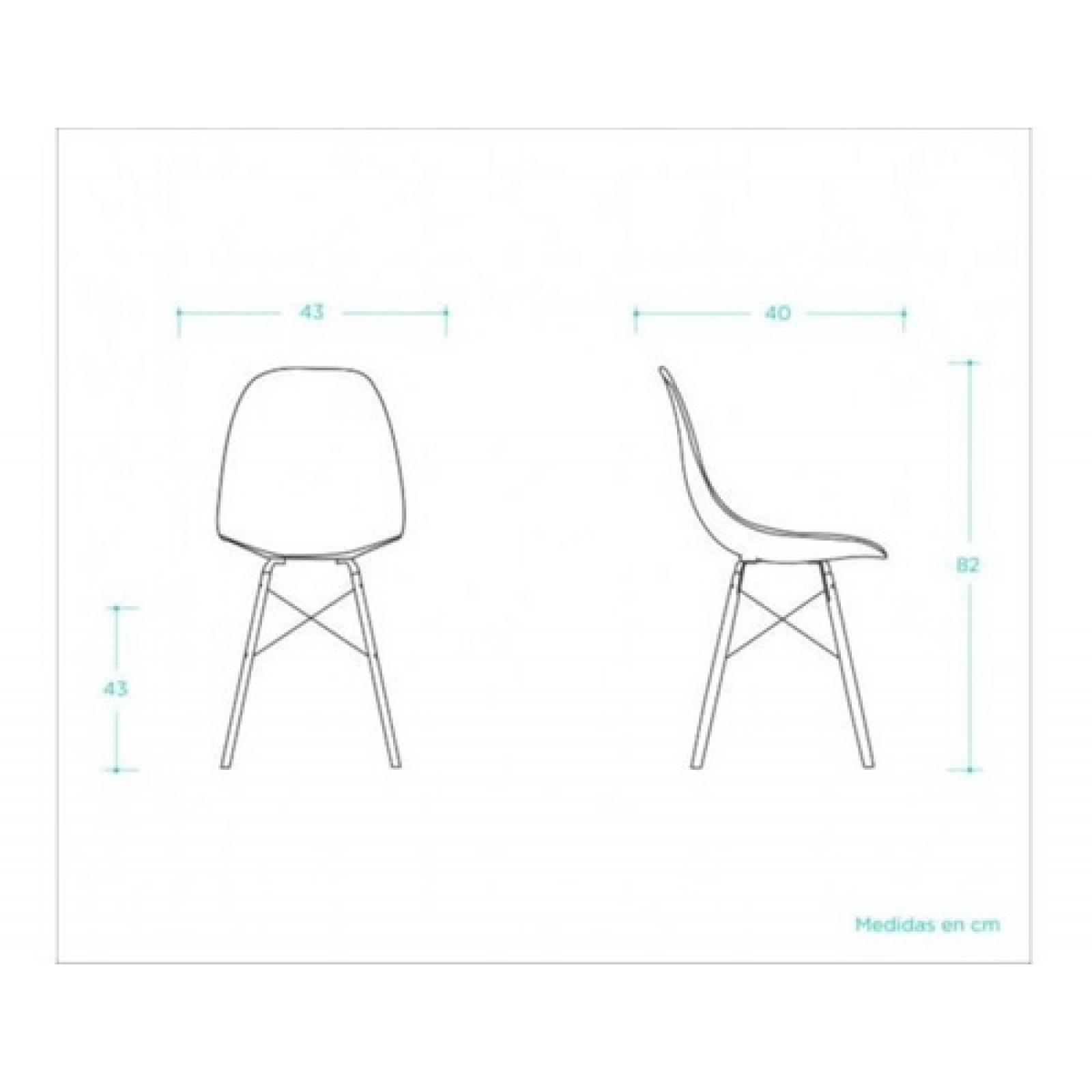 Silla De Comedor Réplica Eames   Turquesa