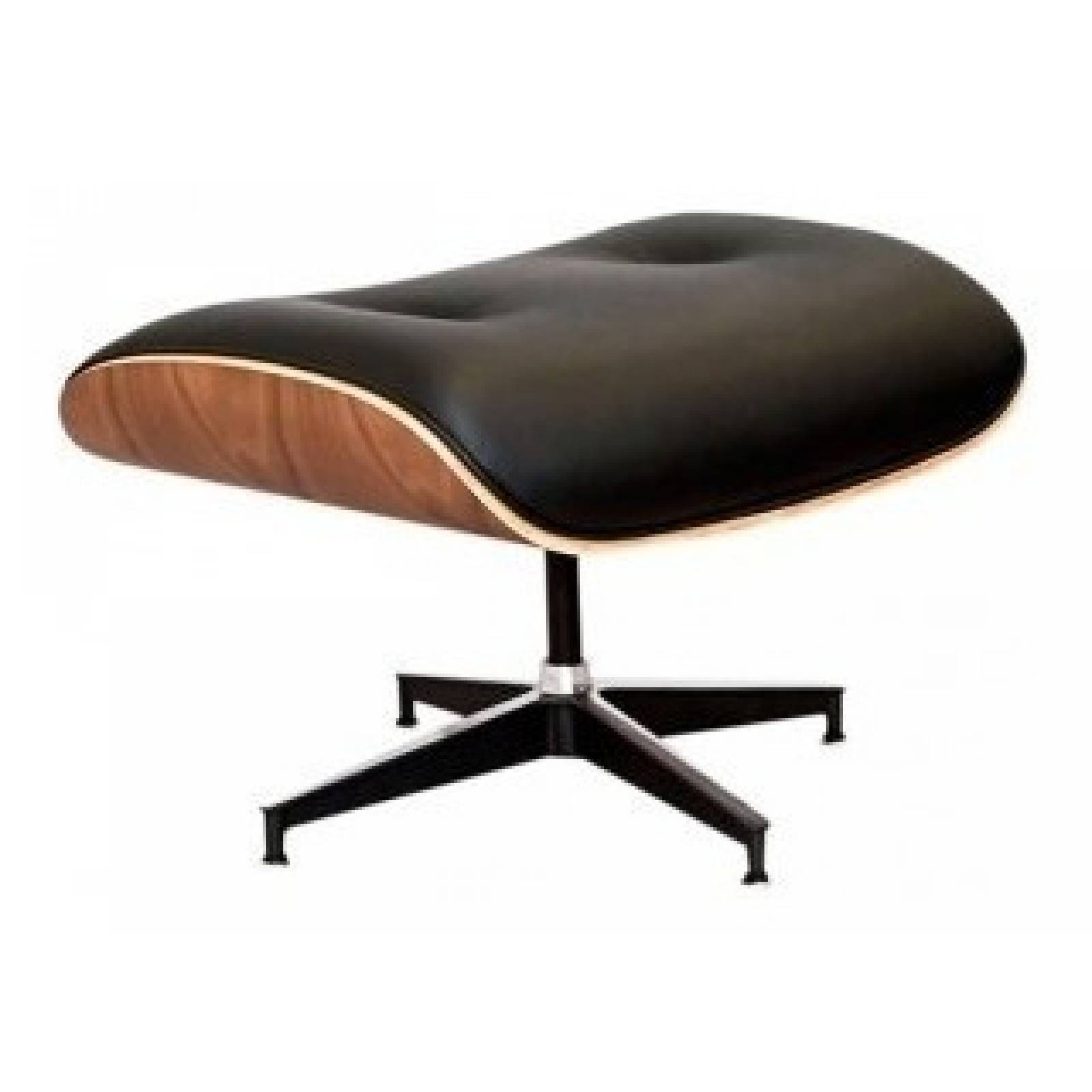 Sillon Gaia Eames Lounge Ottoman Elegante Retro Café Y Negro