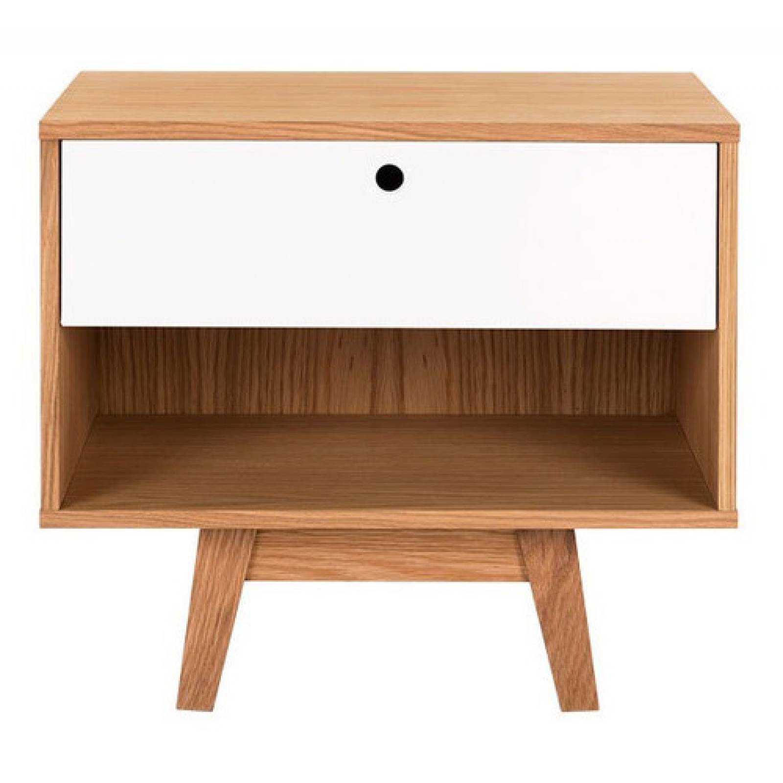 Buró Gaia Evo Recamara Minimalista Madera Encino Blanco