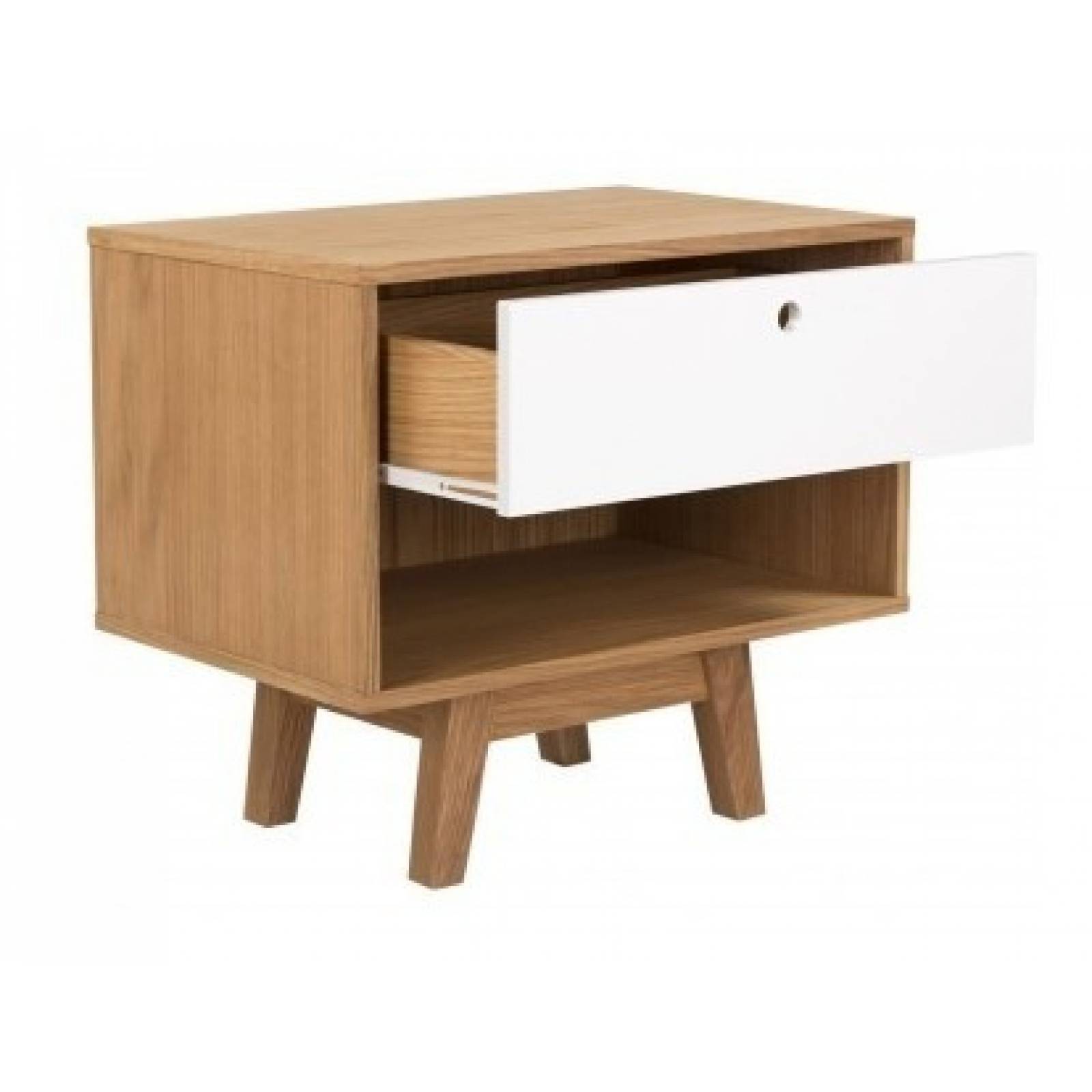 Buró Gaia Evo Recamara Minimalista Madera Encino Blanco